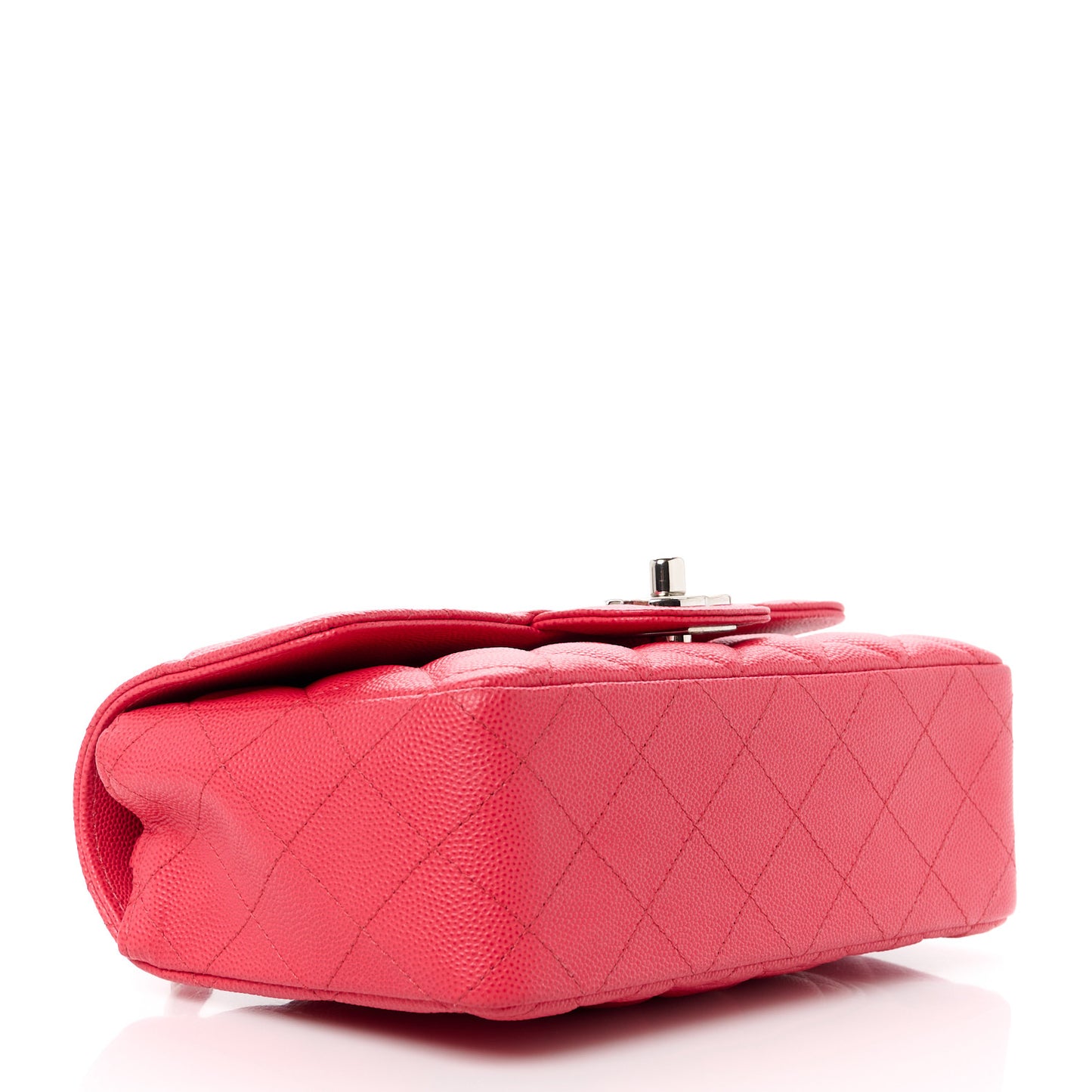 Caviar Quilted Mini Rectangular Flap Dark Pink