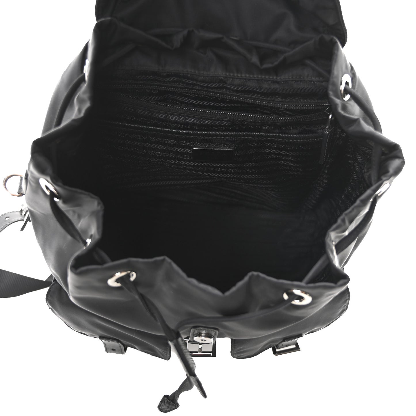 Re-Nylon Vela Saffiano Medium Backpack Black