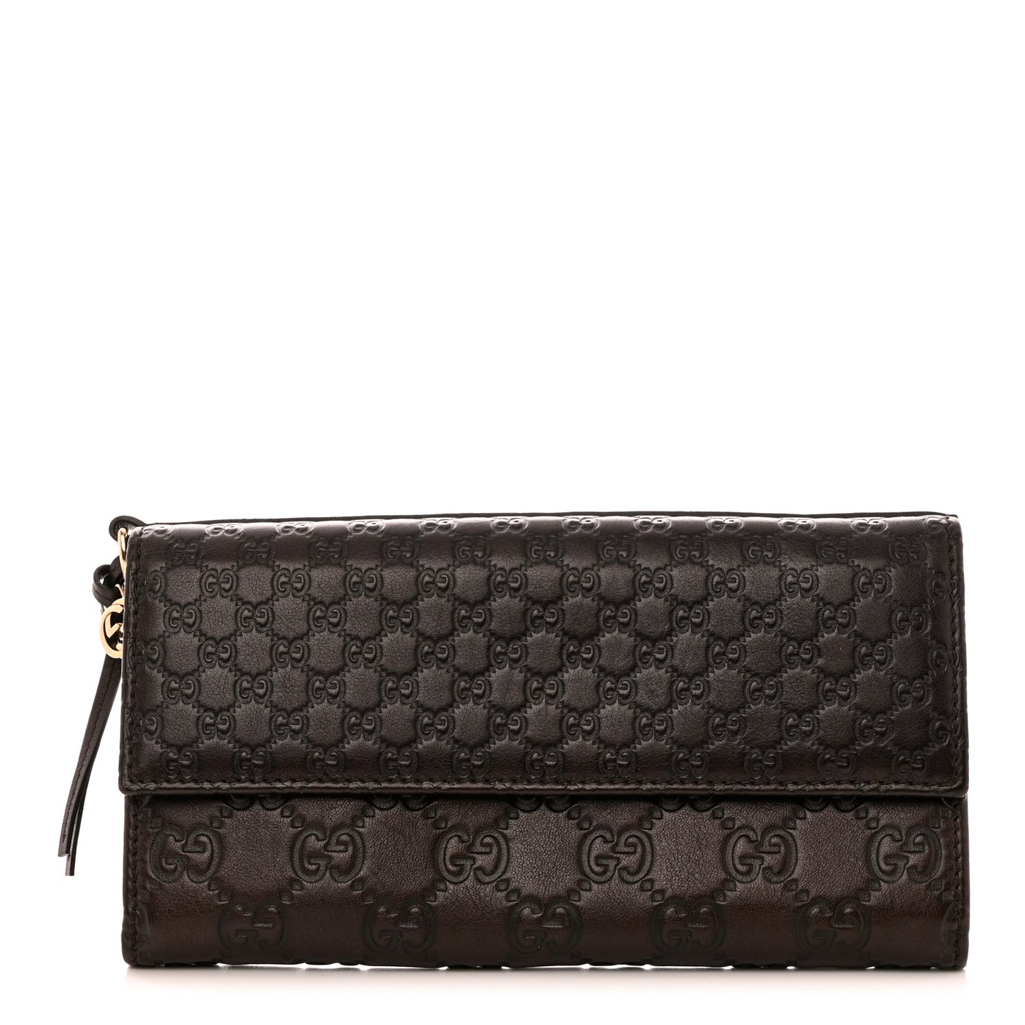 Guccissima Signature Microguccissima Bree Continental Wallet Chocolate