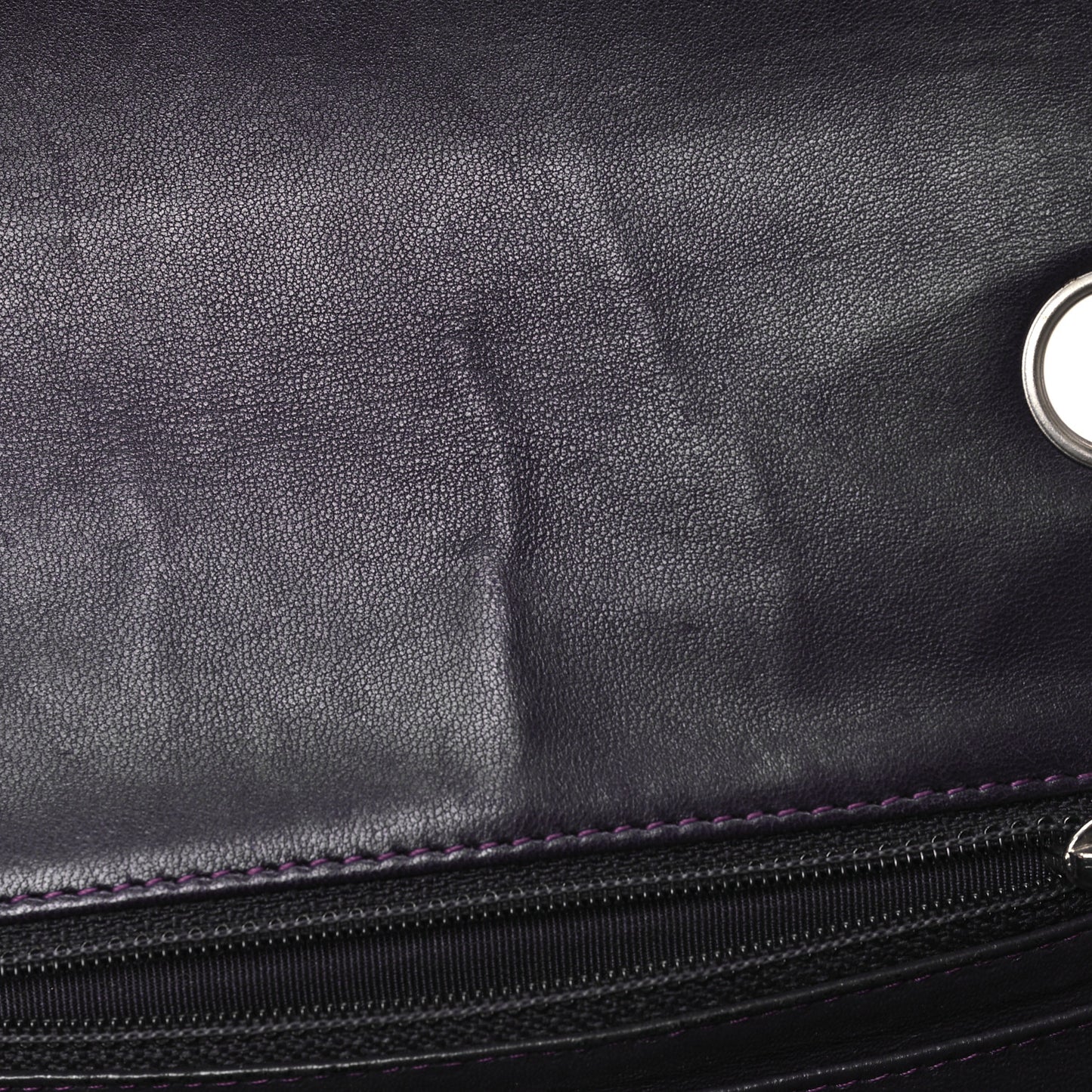 Patent Quilted Mini Square Flap Purple