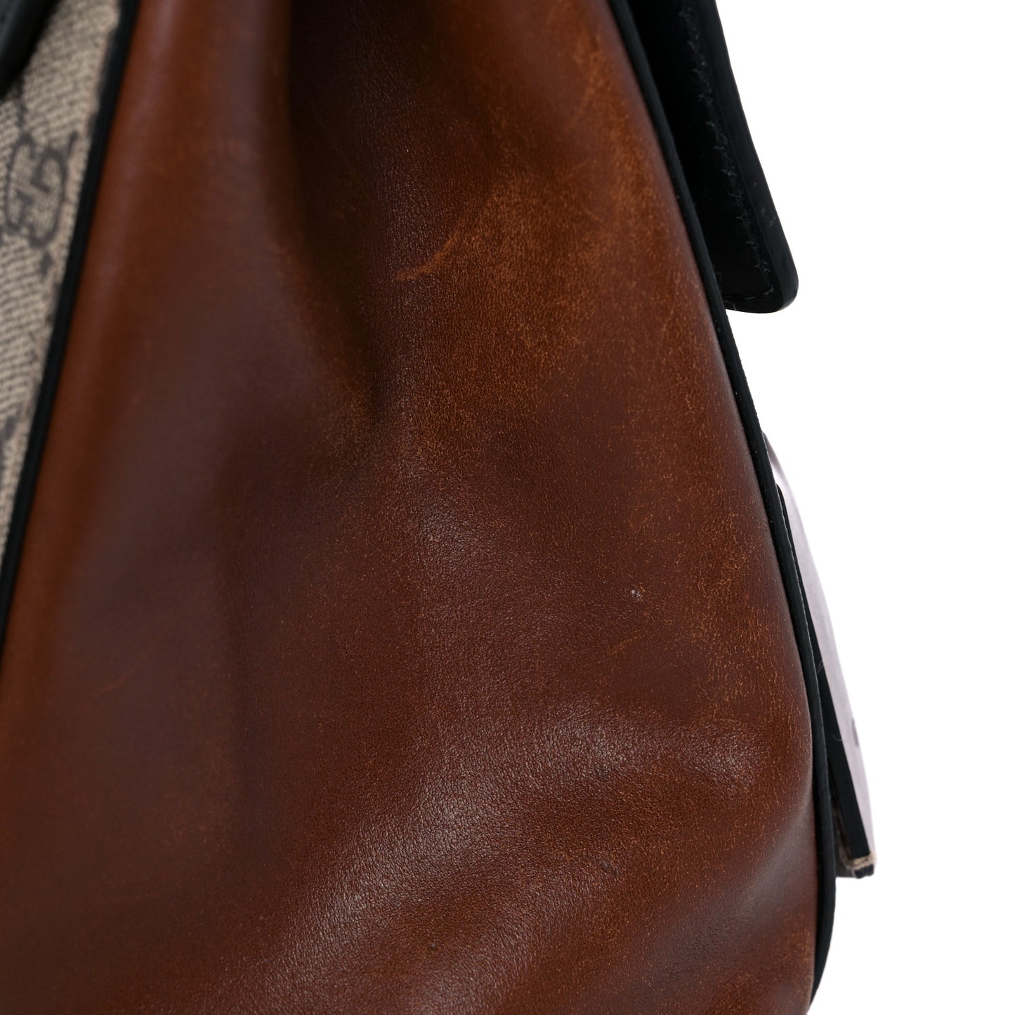 GG Supreme Monogram Calfskin Padlock Backpack Beige Cuir Black