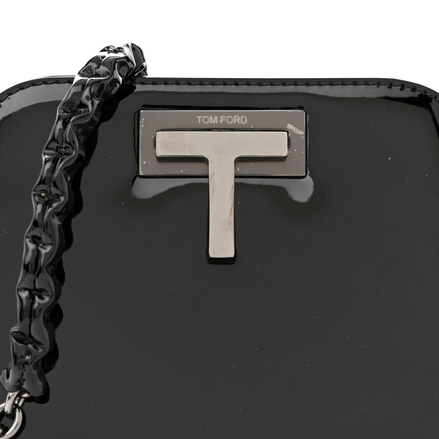 Patent Cosmo T Lock Chain Bag Black