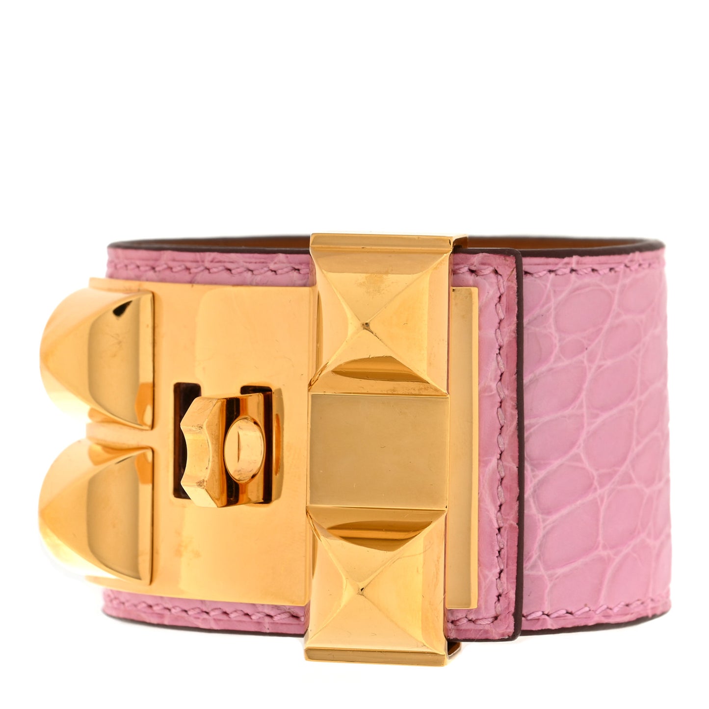 Matte Alligator Collier De Chien CDC Bracelet T2 5P Pink