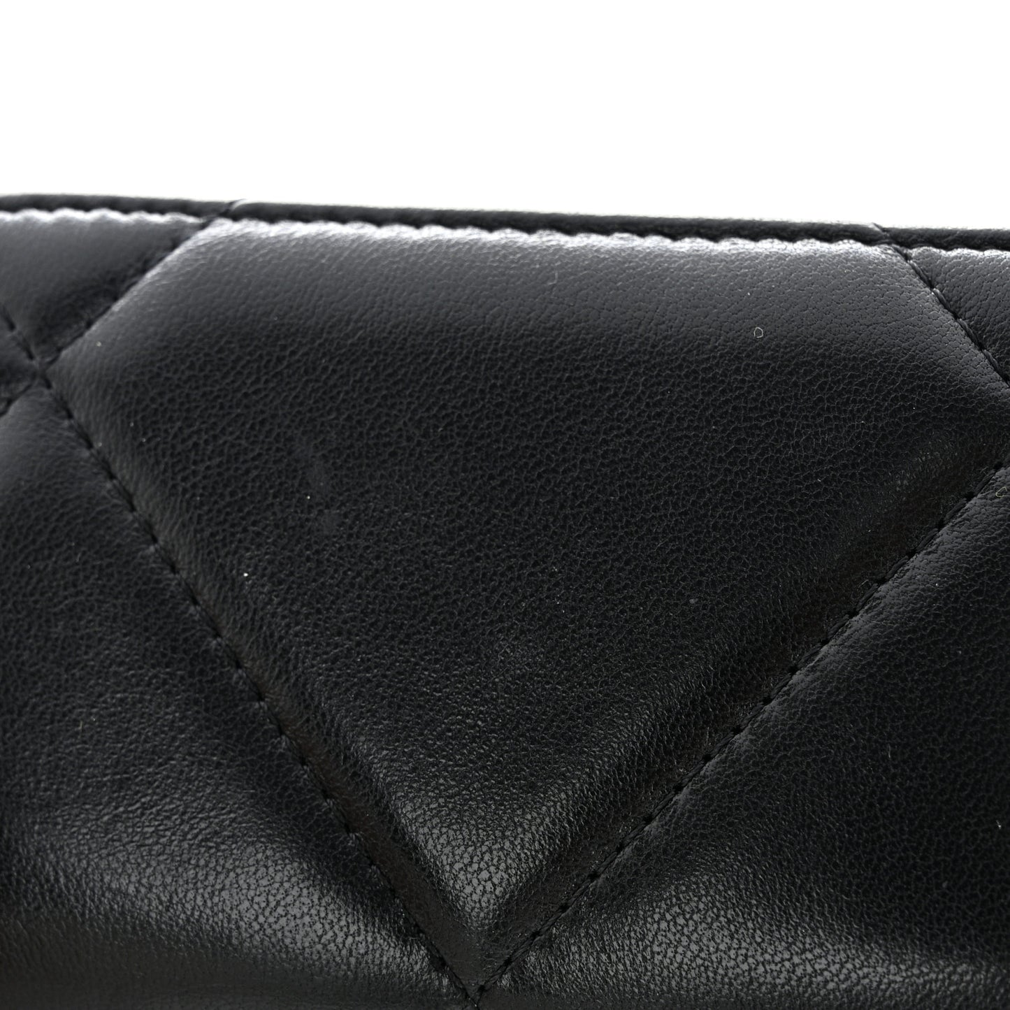 Lambskin Quilted Chanel 19 Zip Around Coin Purse Wallet Black