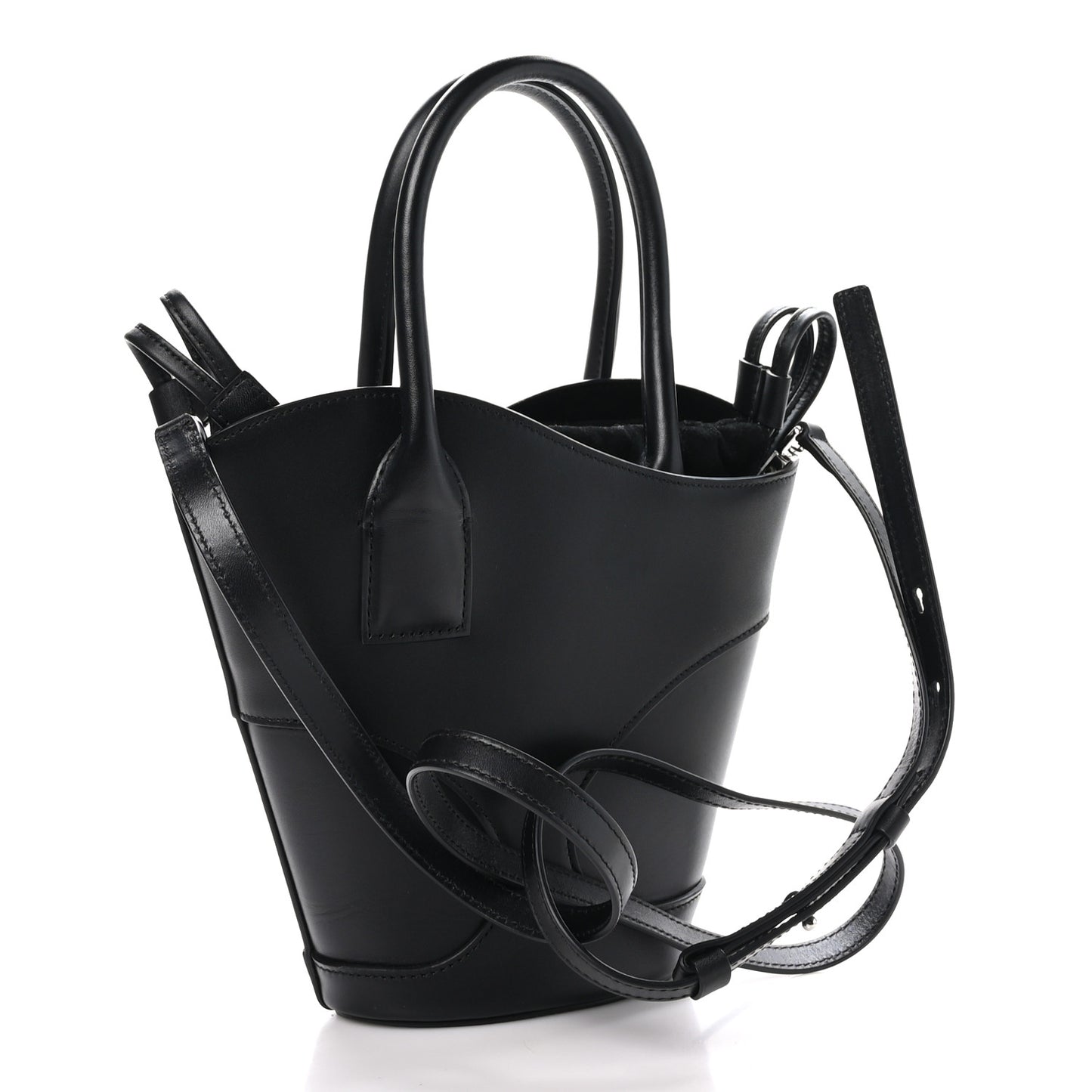 Calfskin Cut Out Mini Tote Black