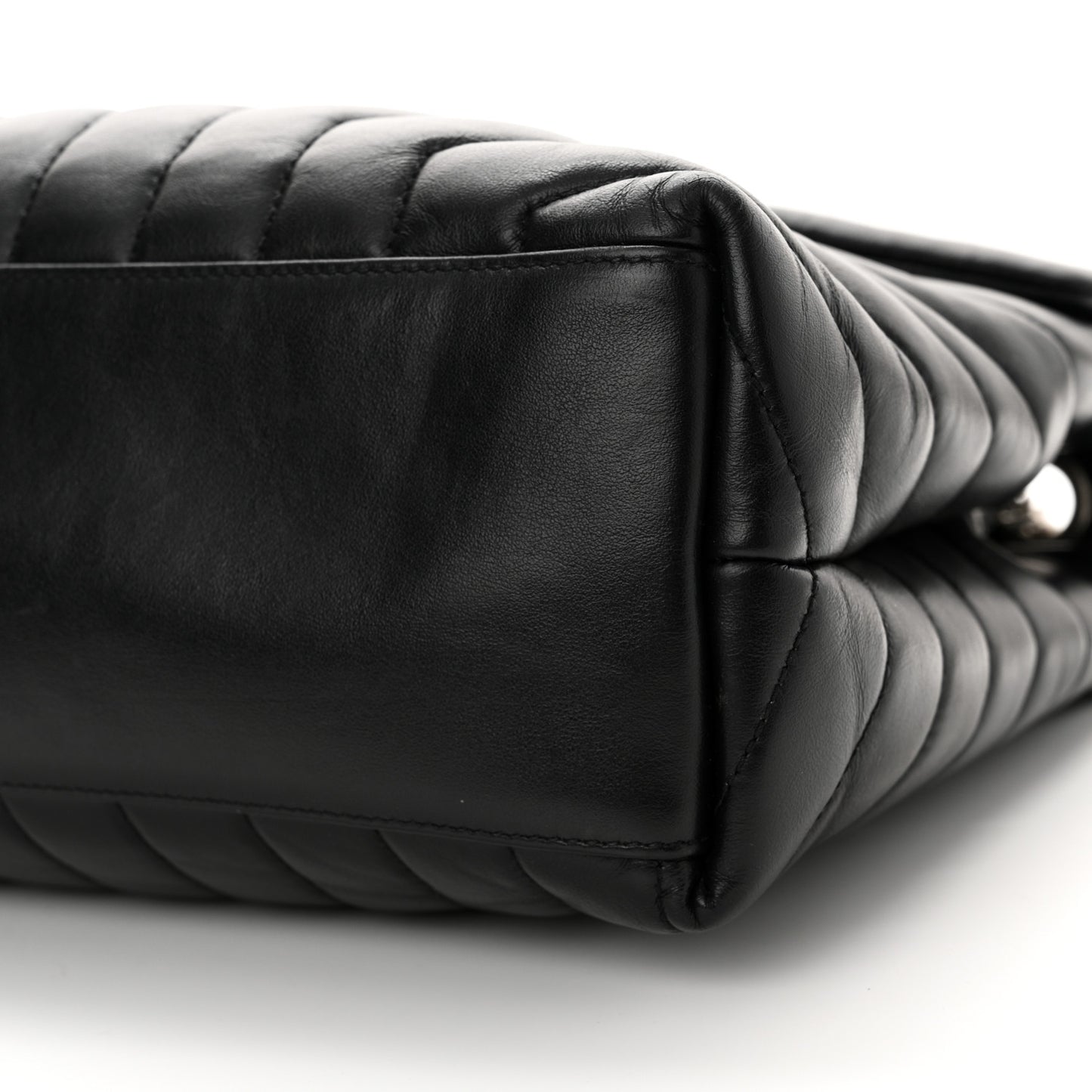 Calfskin Y Quilted Monogram Medium Loulou Chain Satchel Black