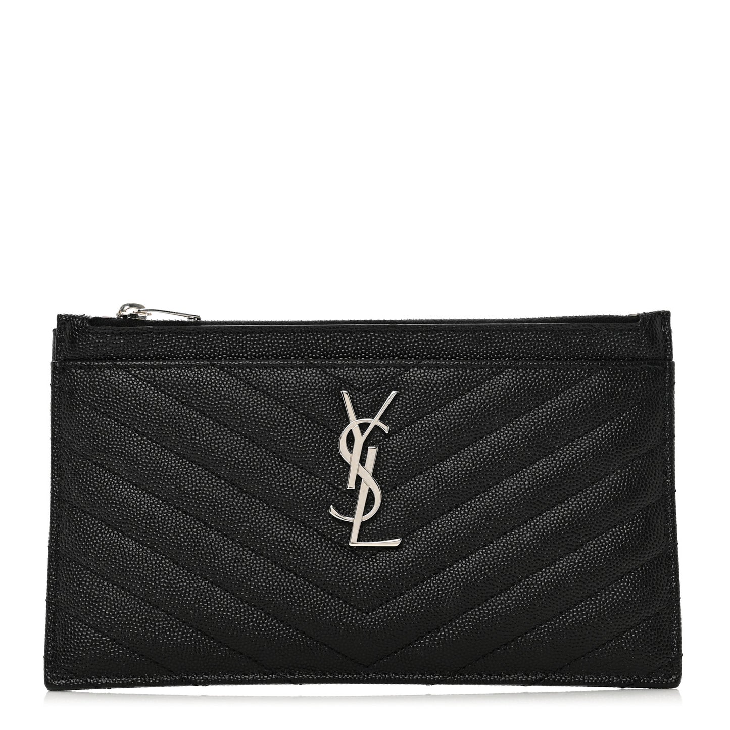 Grain De Poudre Chevron Monogram Bill Pouch Black