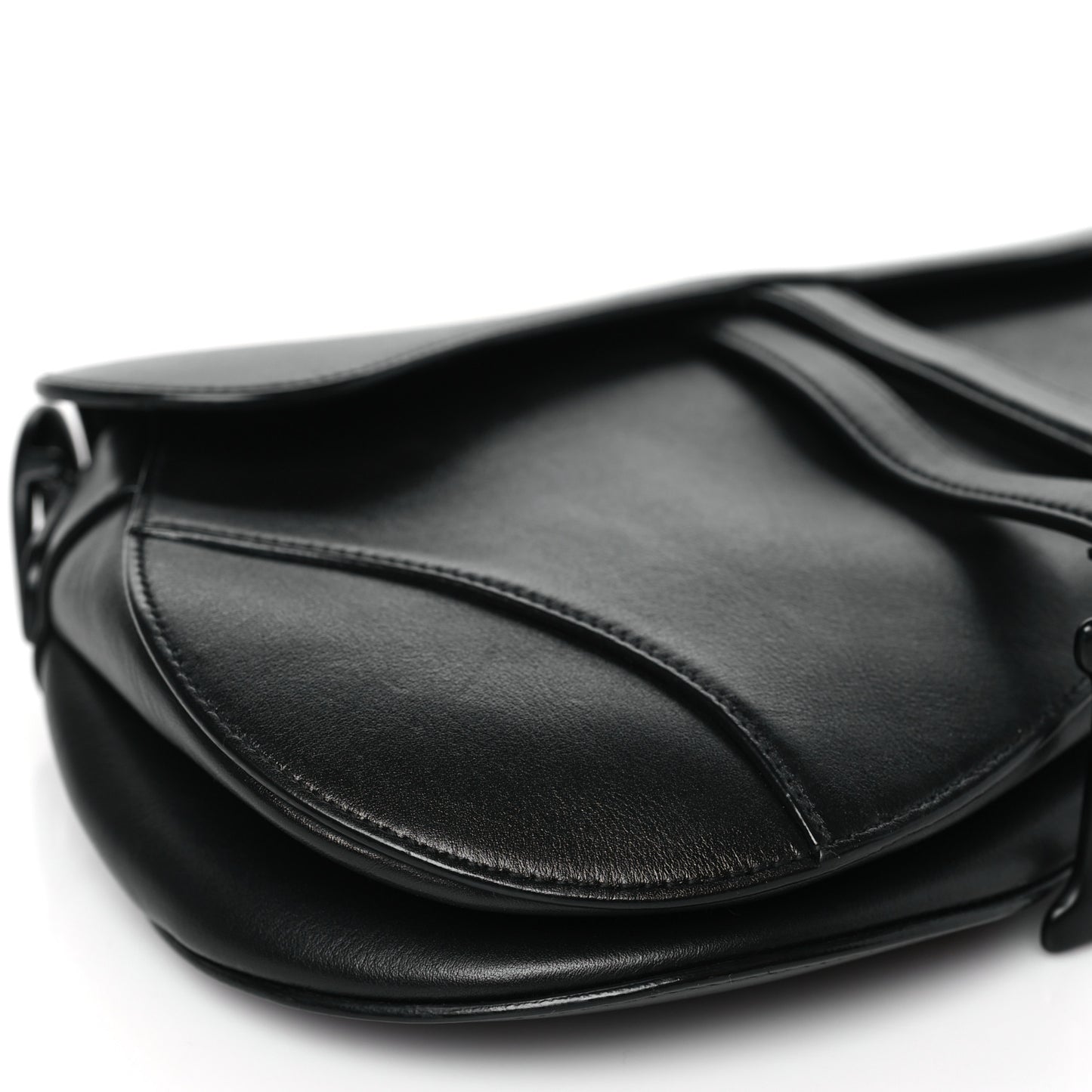 Ultra Matte Calfskin Saddle Bag Black