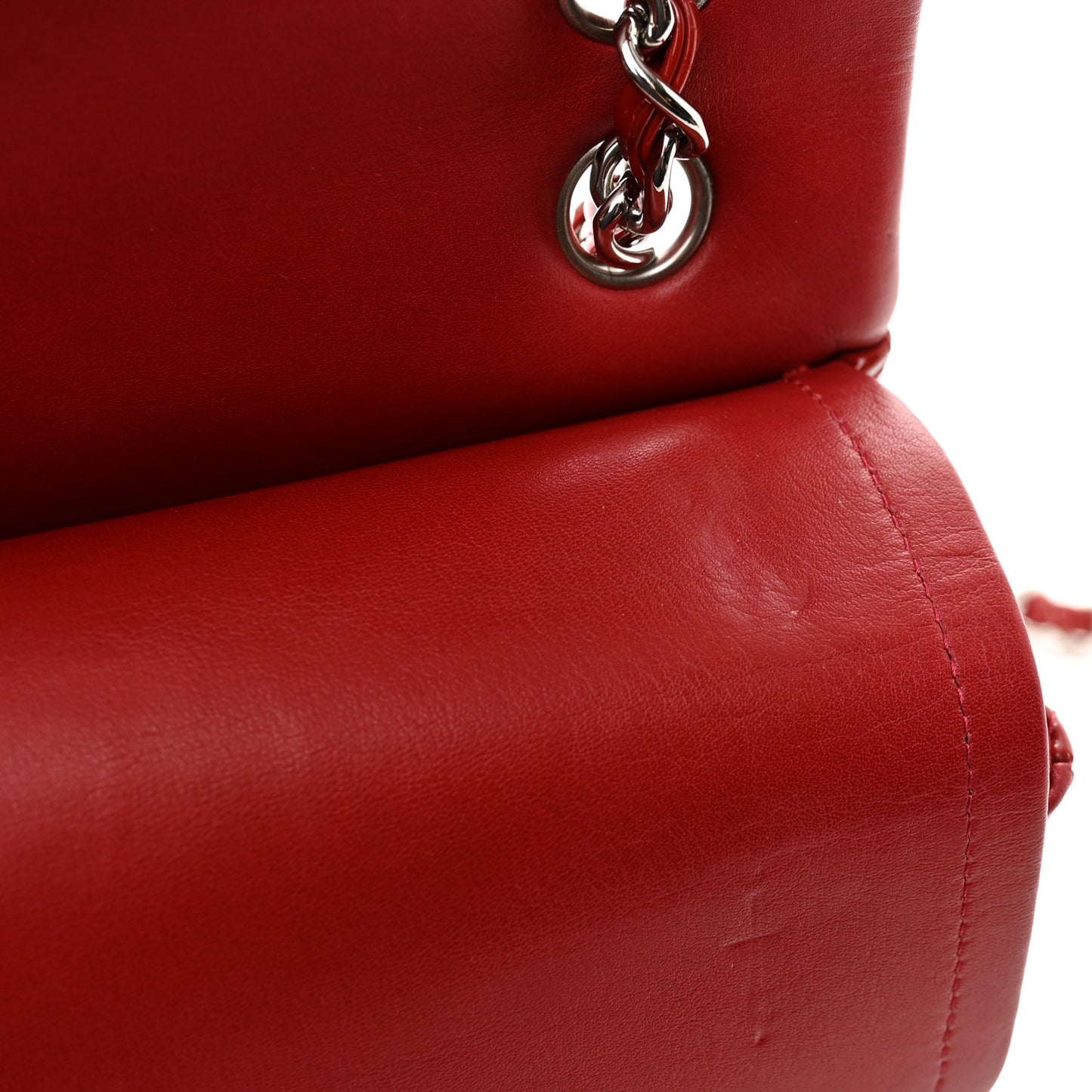 Patent Quilted Jumbo Double Flap Red
