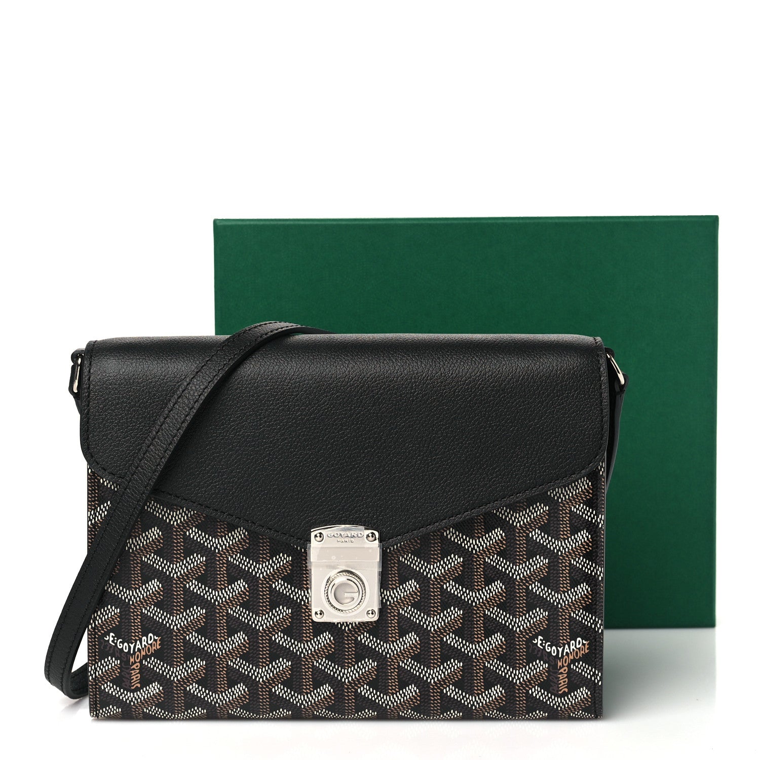 Goyard Goyardine Calfskin Chypre Wallet Pouch Black 10 of 10