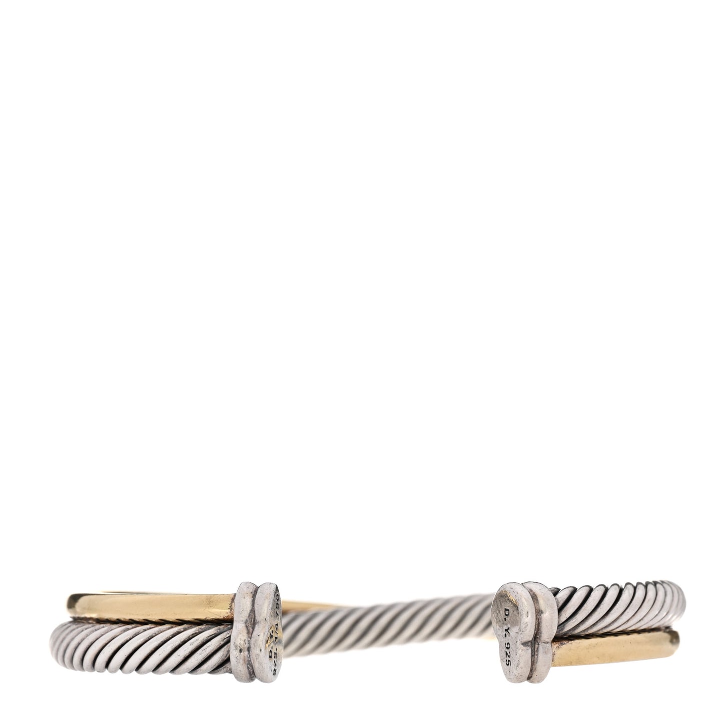 Sterling Silver 18K Yellow Gold 5mm Crossover Cuff Bracelet