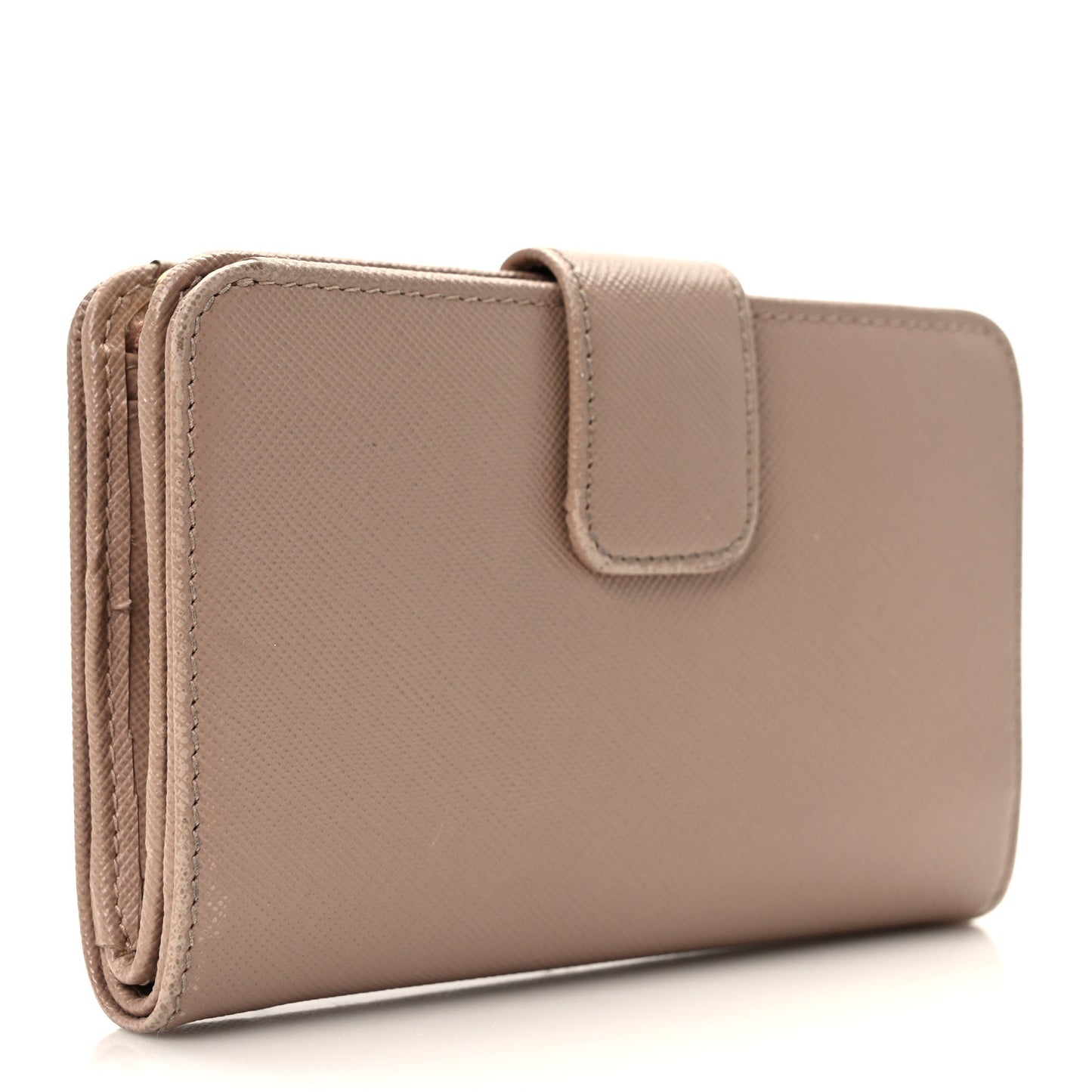 Saffiano Metal Compact Zip Around Wallet Cammeo