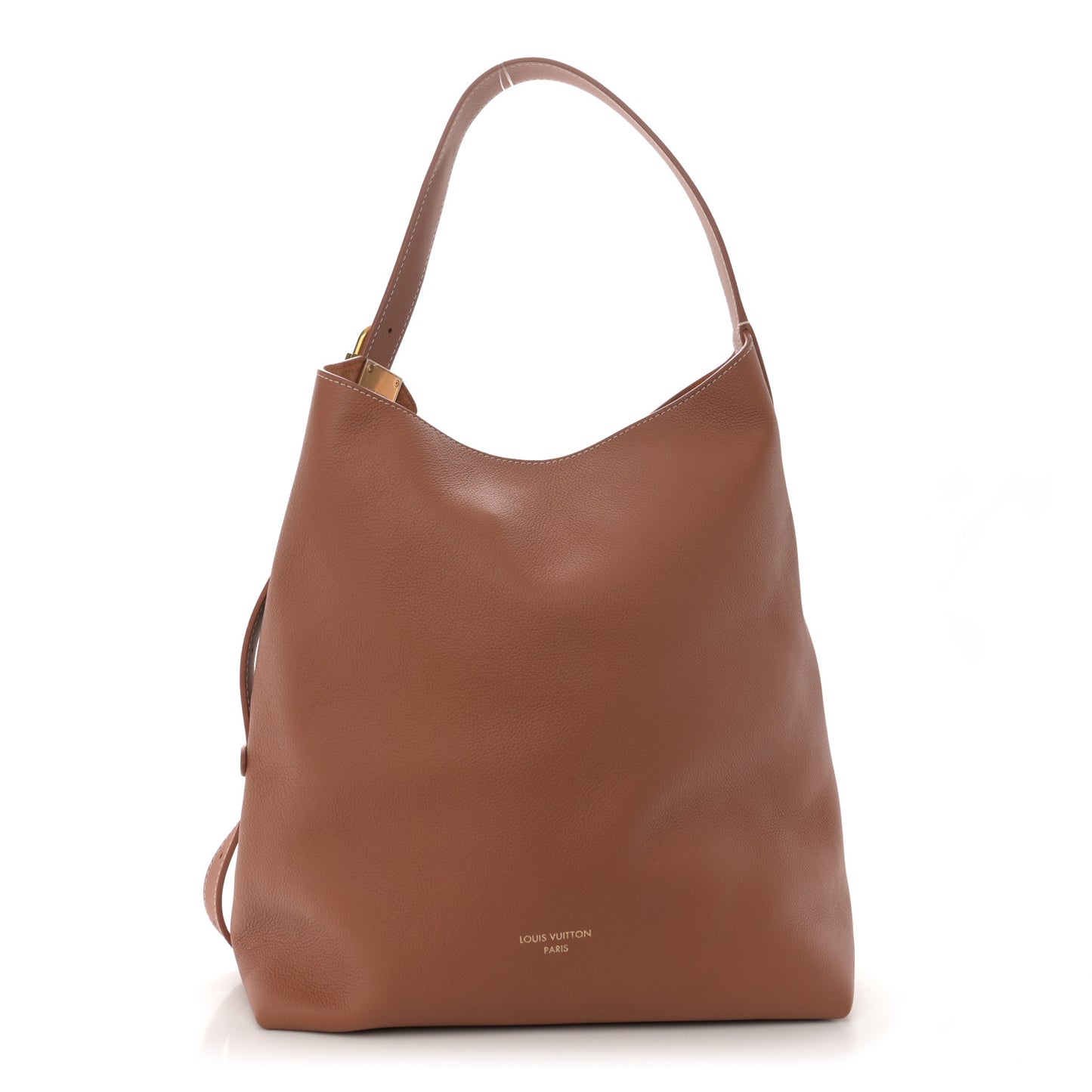 Grained Calfskin Low Key Hobo MM Cognac