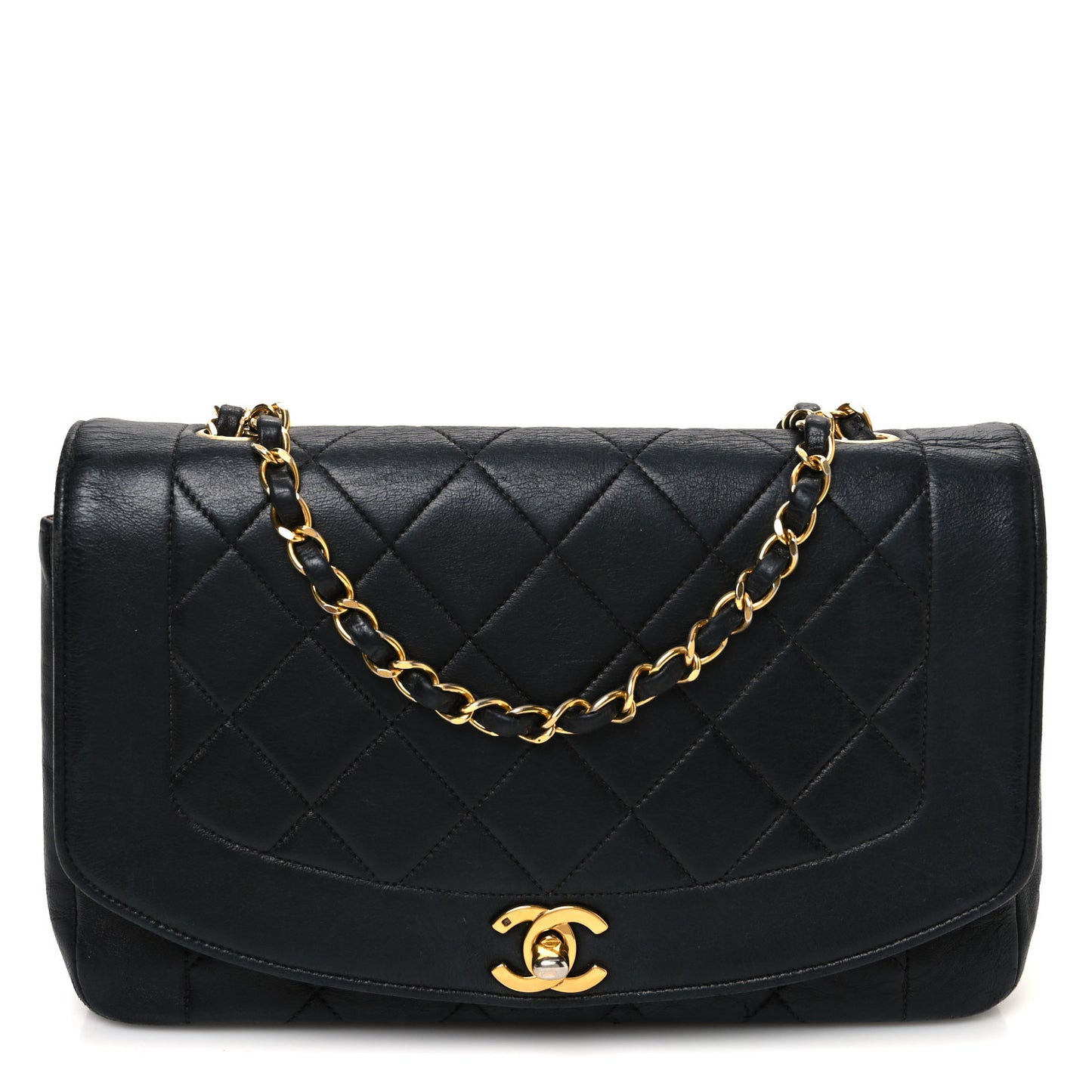 Lambskin Quilted Small Single Flap Black