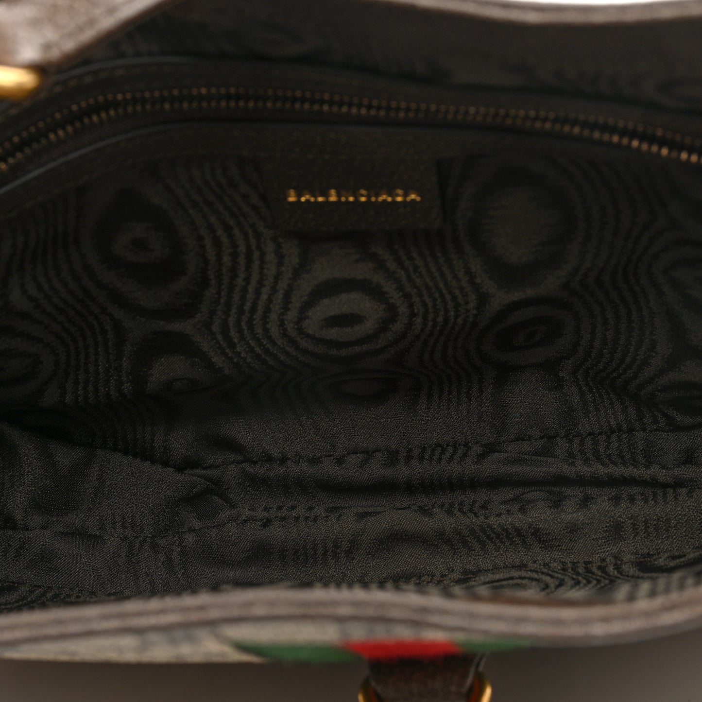 X BALENCIAGA BB Supreme Monogram Calfskin Web Small Jackie 1961 Hobo Beige Ebony