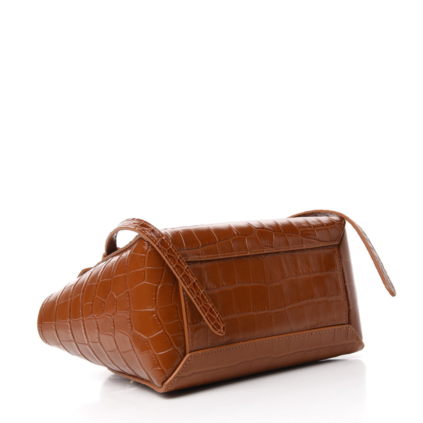 Calfskin Crocodile Embossed Nano Belt Bag Camel