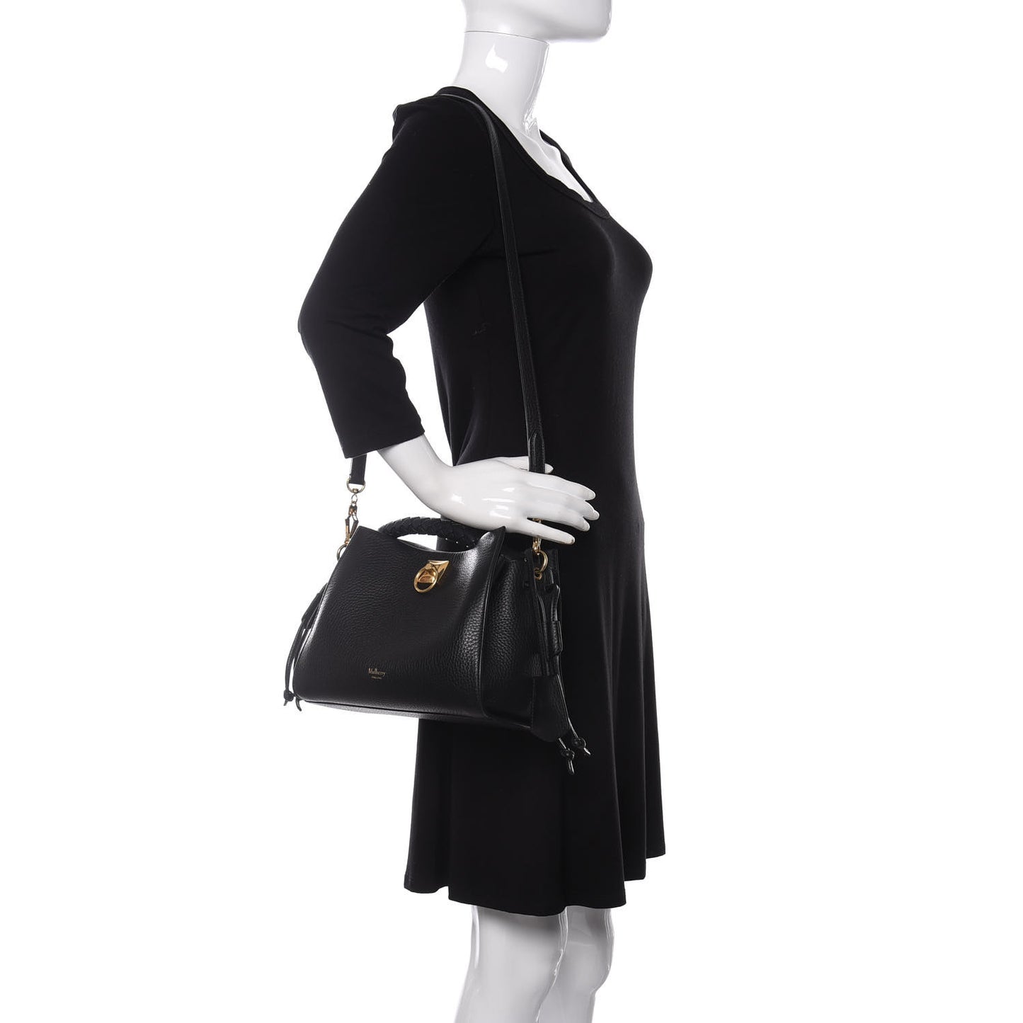 Heavy Grain Small Iris Tote Black