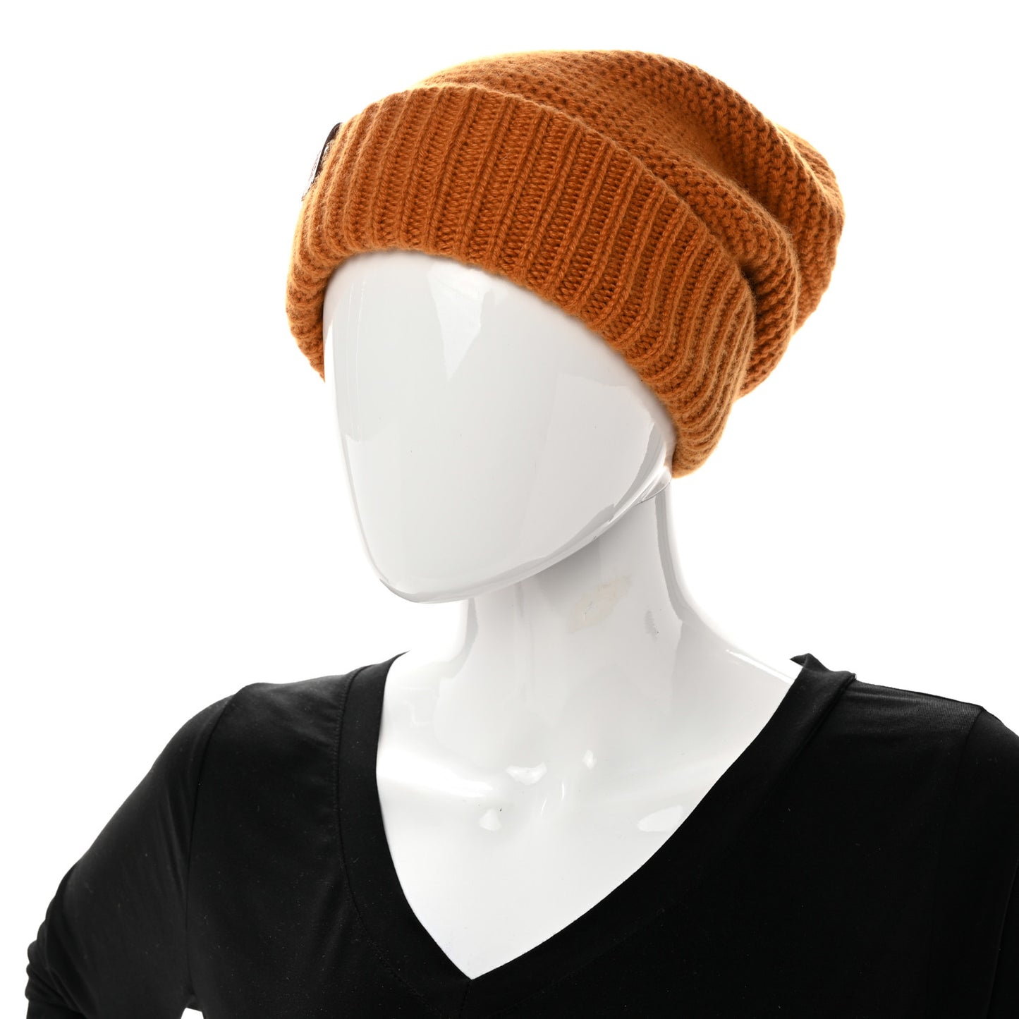 Cashmere Knit Boston Beanie Hat S Brun Fauve