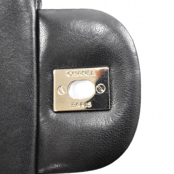 Lambskin Maxi Single Flap Black SHW