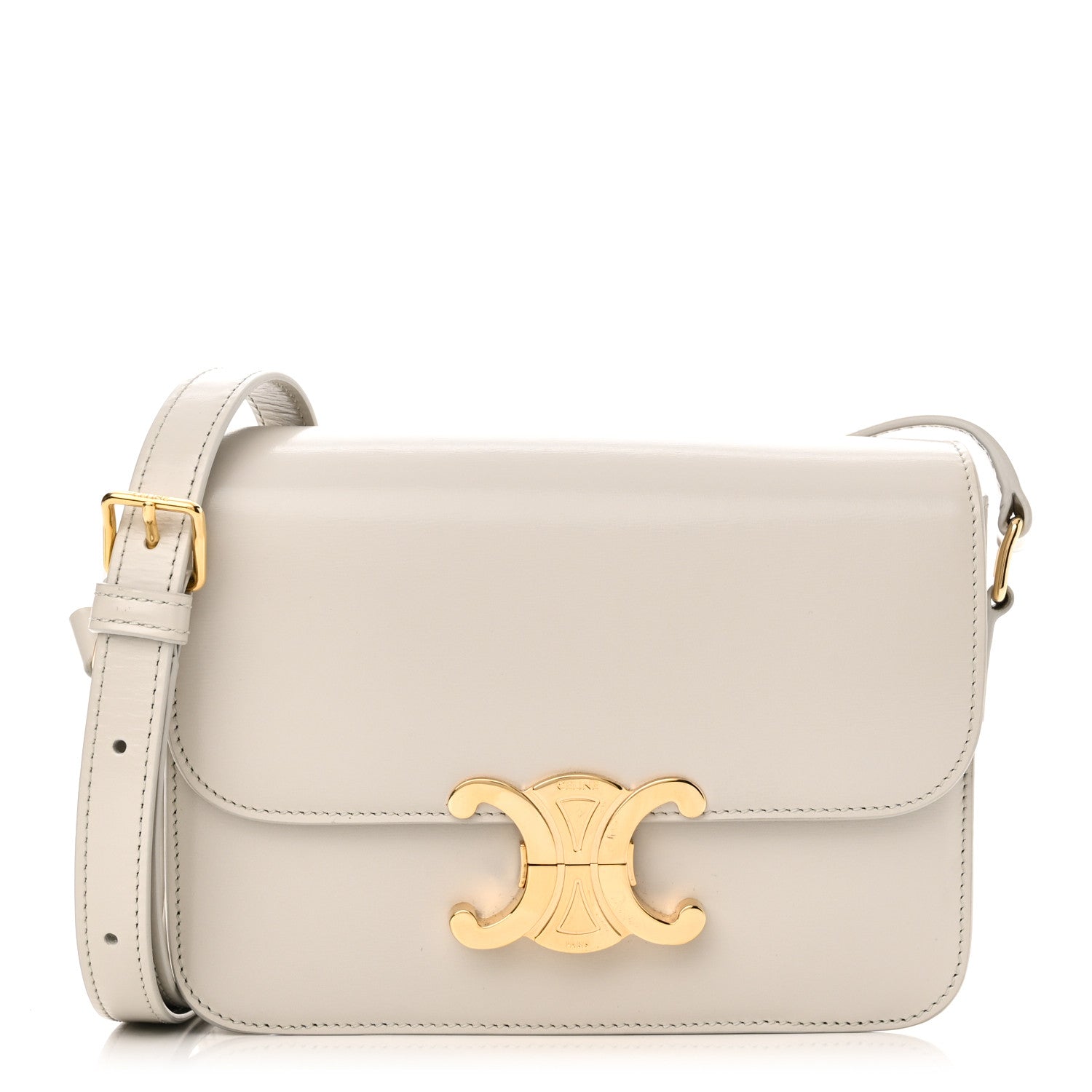 Celine Shiny Calfskin Teen Triomphe Chalk 1587767 – FASHIONPHILE