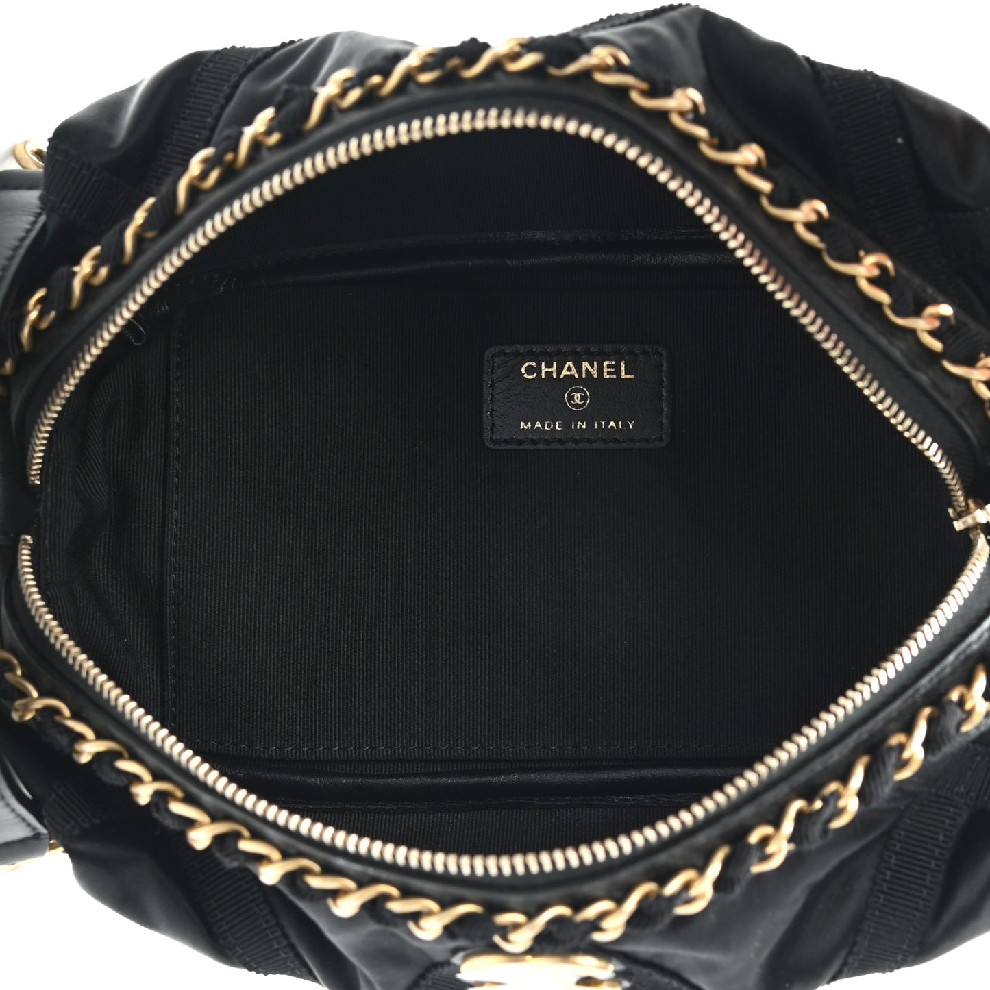 Nylon Grosgrain Lifestyle Pouch With Sleep Mask Black