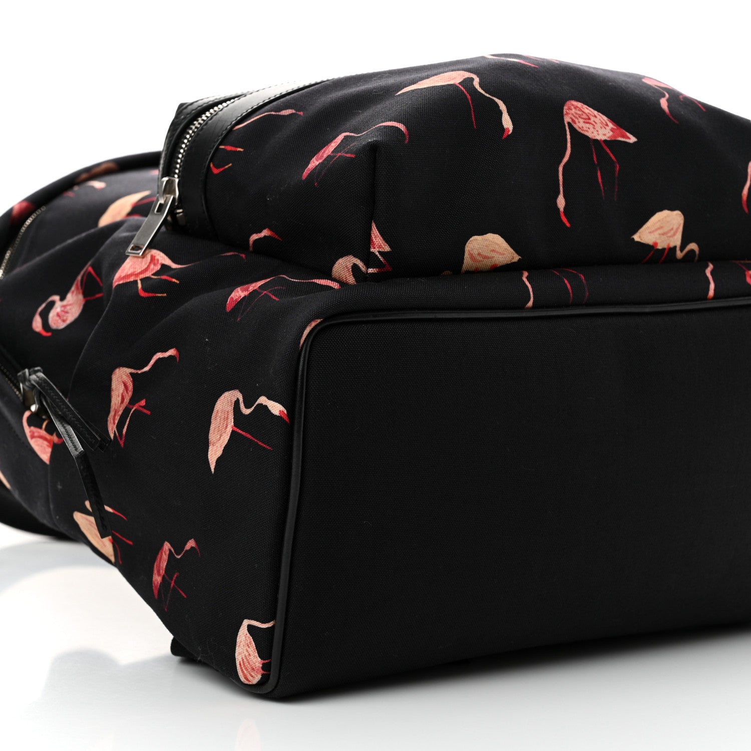 Saint Laurent Nylon Canvas Flamingo Print City Backpack Pink Black 9 of 10