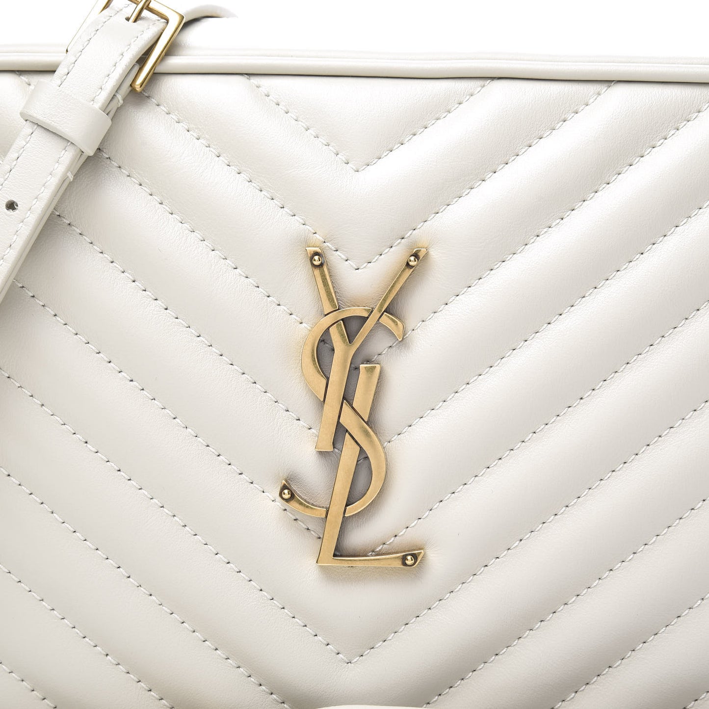 Calfskin Matelasse Monogram Lou Camera Bag Crema Soft