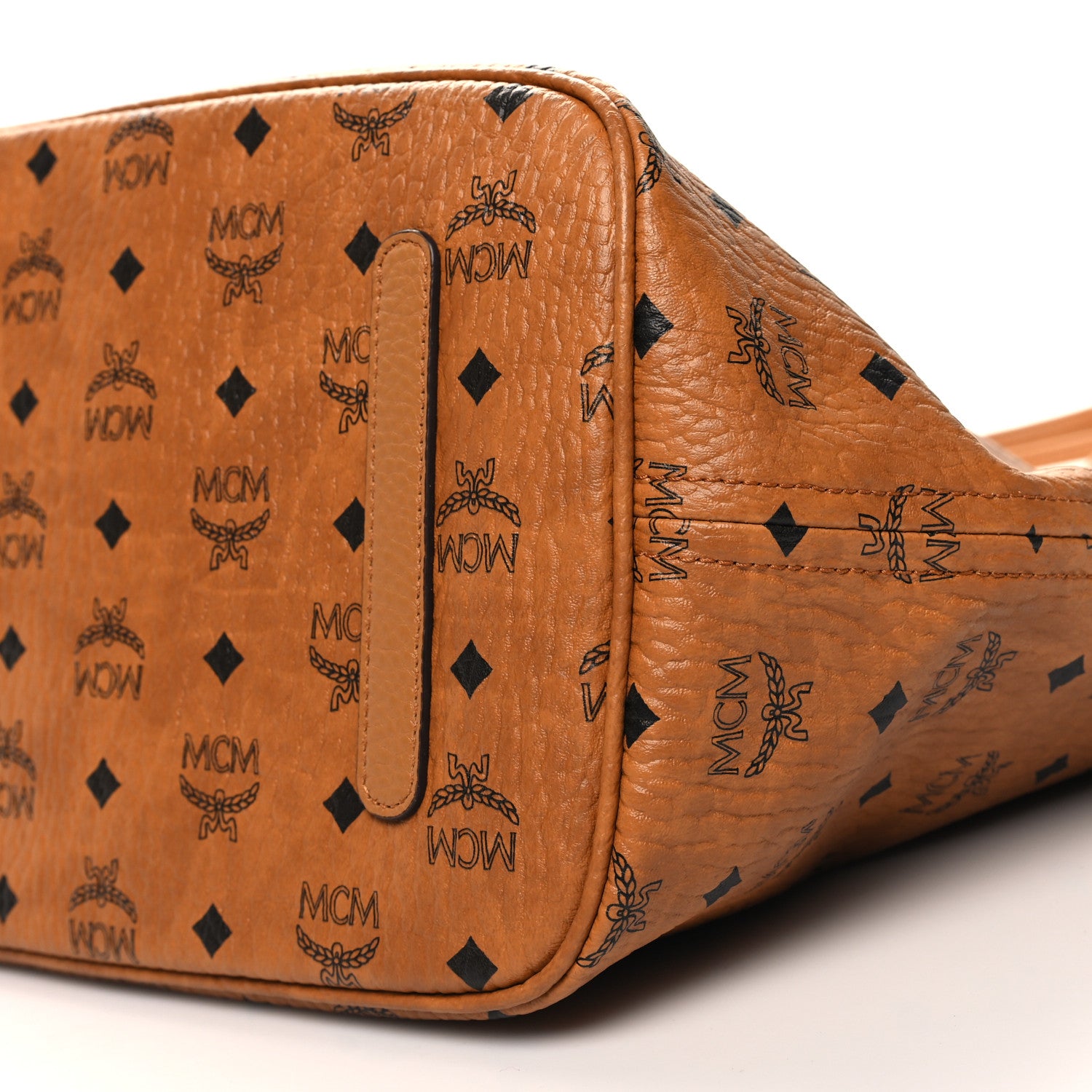 MCM Visetos Large Liz Reversible Shopper Tote Cognac 8 of 15