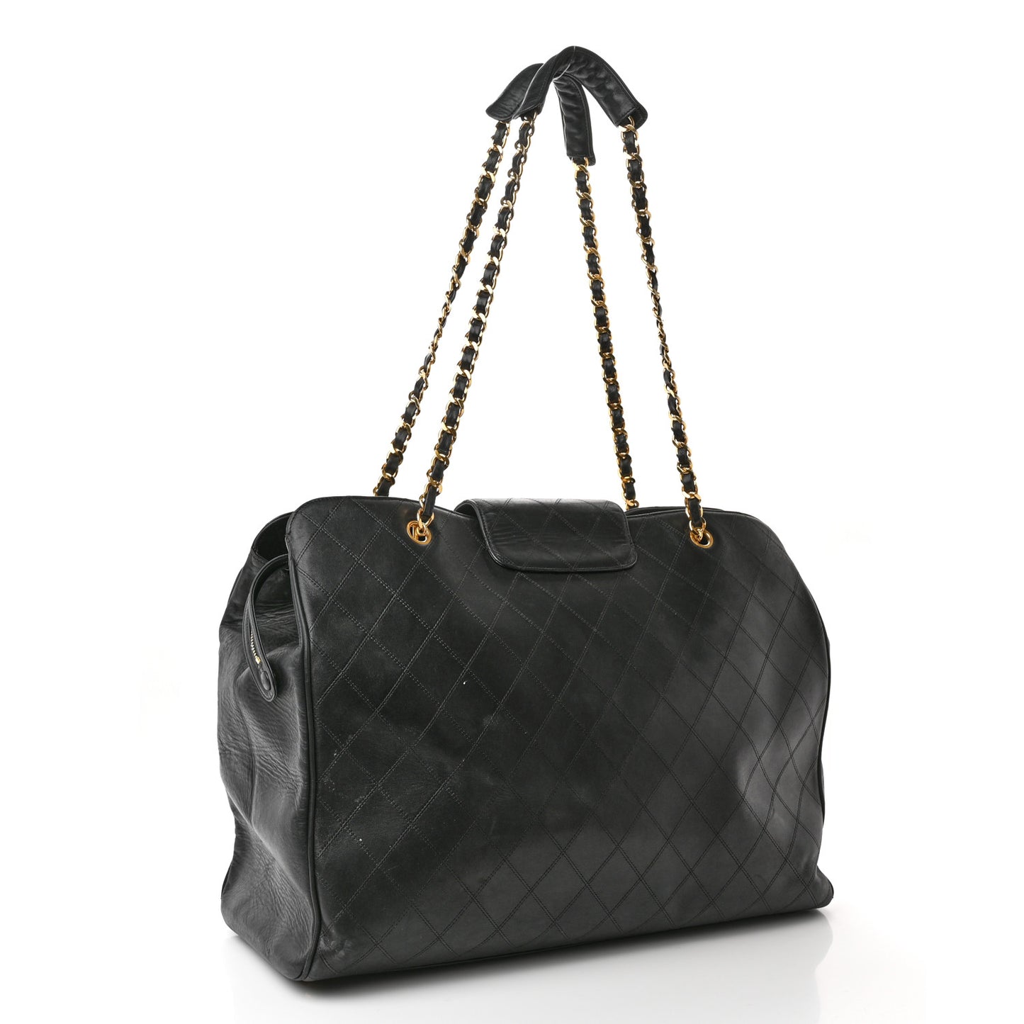 Calfskin Stitched XL Weekender Black