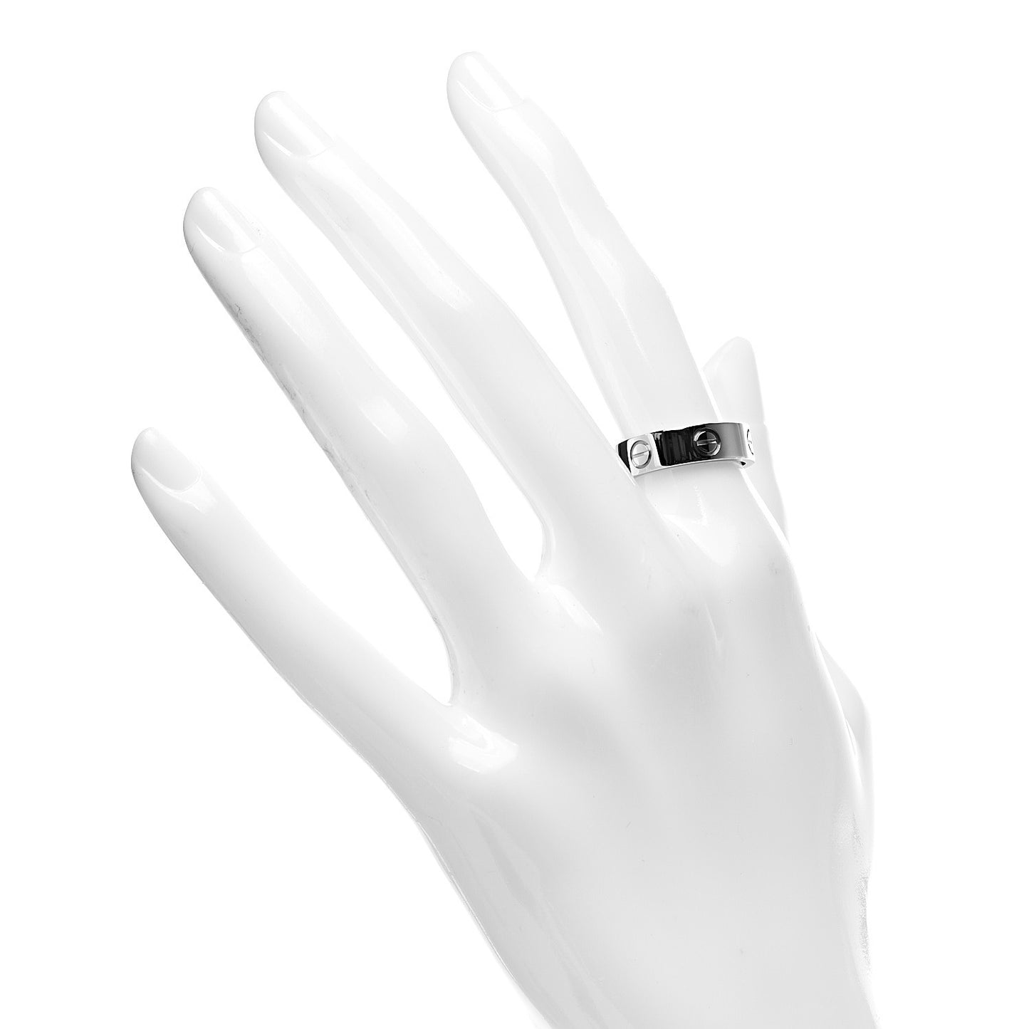 18K White Gold 5.5mm LOVE Ring 52 6