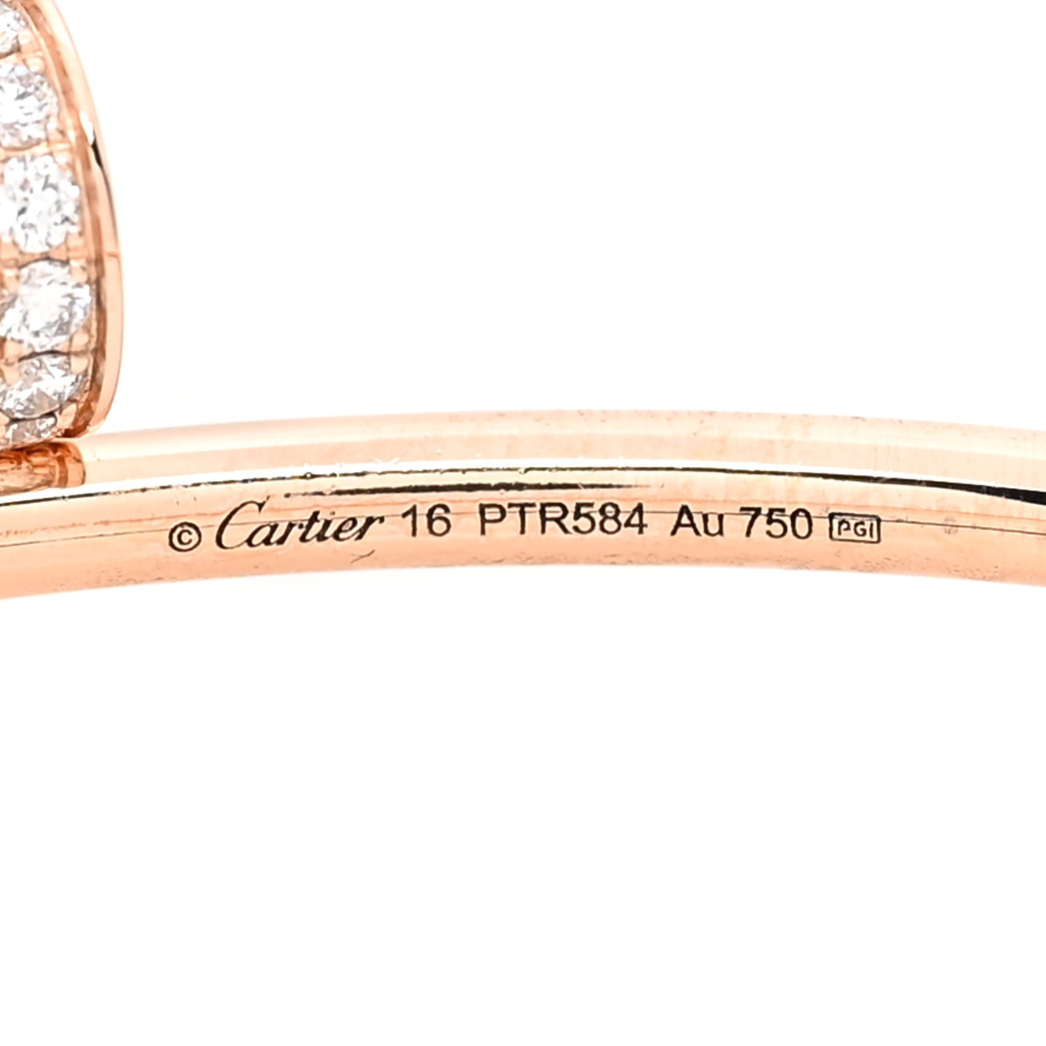 Cartier 18K Pink Gold Diamond Small Juste Un Clou Bracelet 16 4 of 5