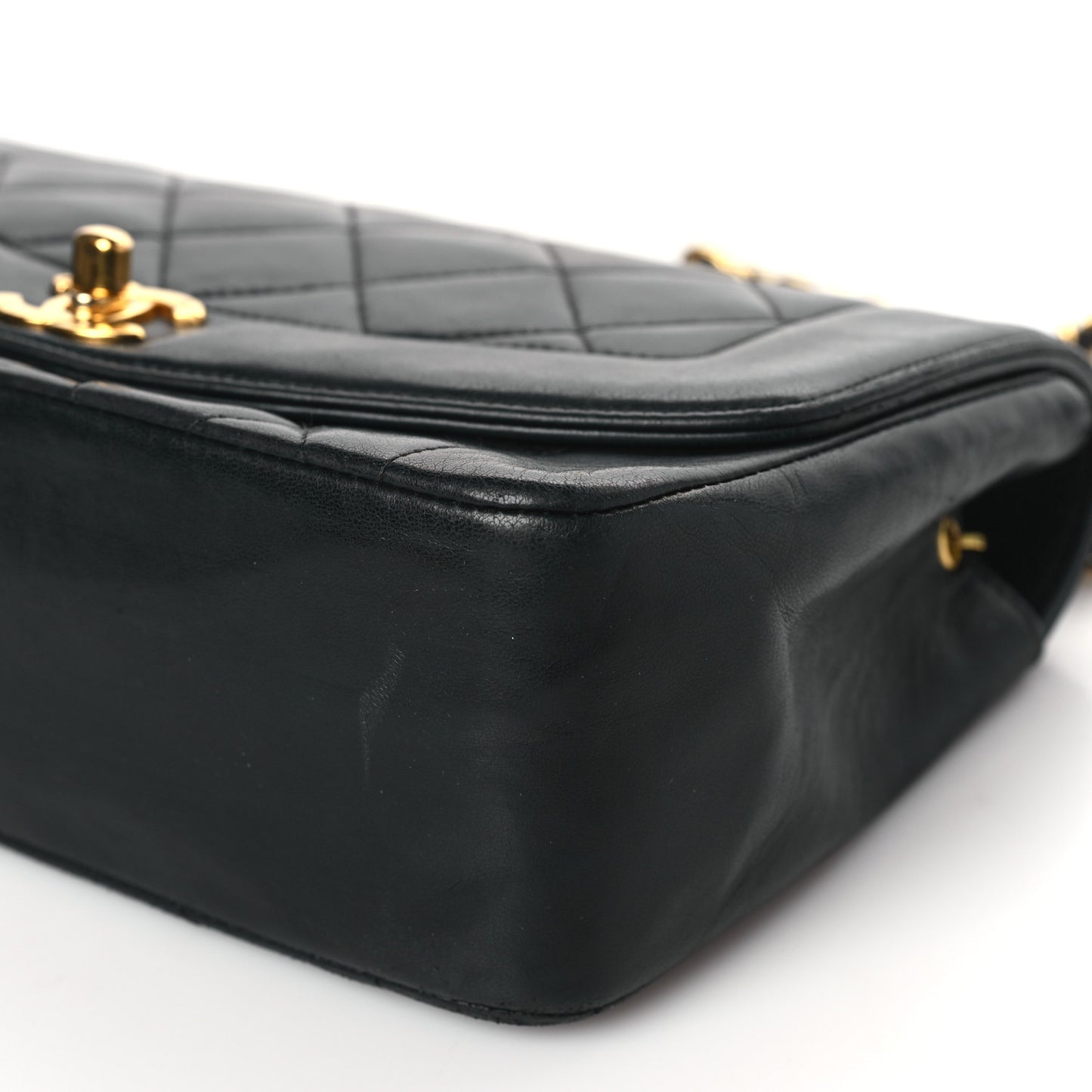 Lambskin Quilted Small Single Flap Black