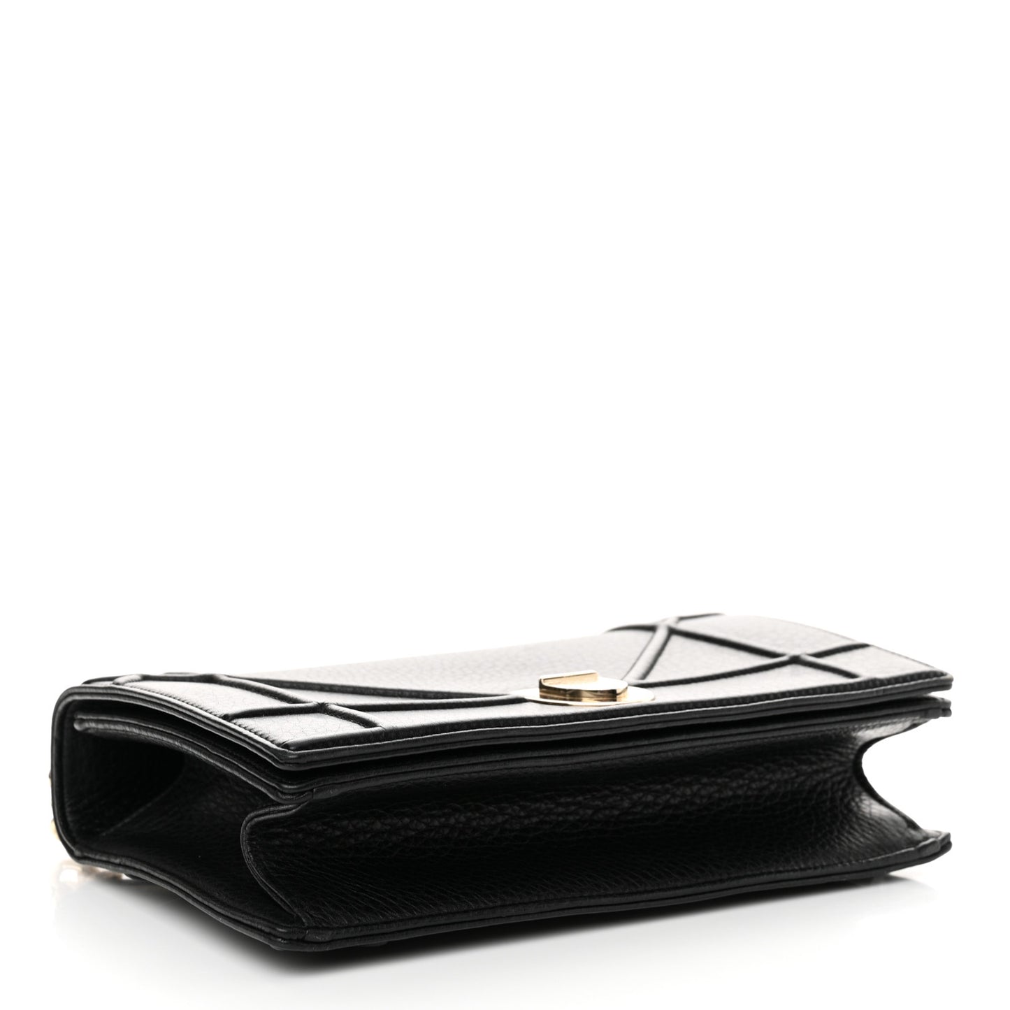 Grained Calfskin Medium Diorama Flap Bag Black