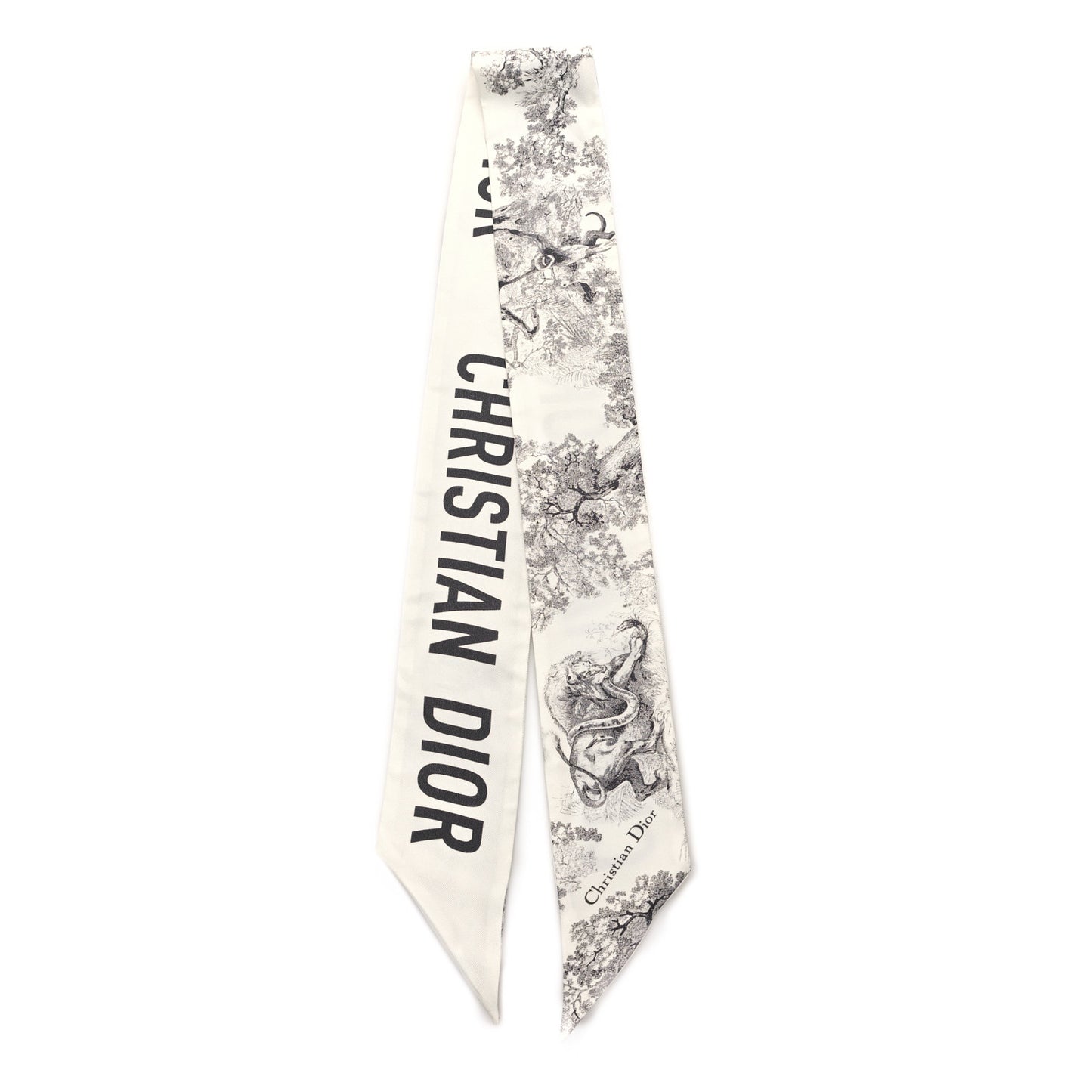 Silk Toile De Jouy Mitzah Scarf White