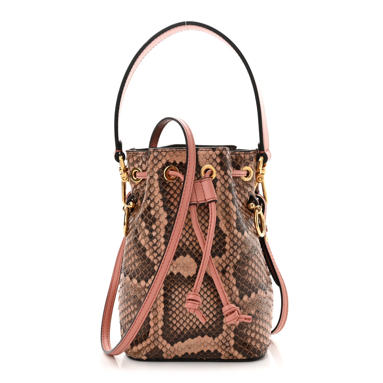 Fendi Snakeskin F is Fendi Mini Mon Tresor Bucket Bag Macaron 1 of 11