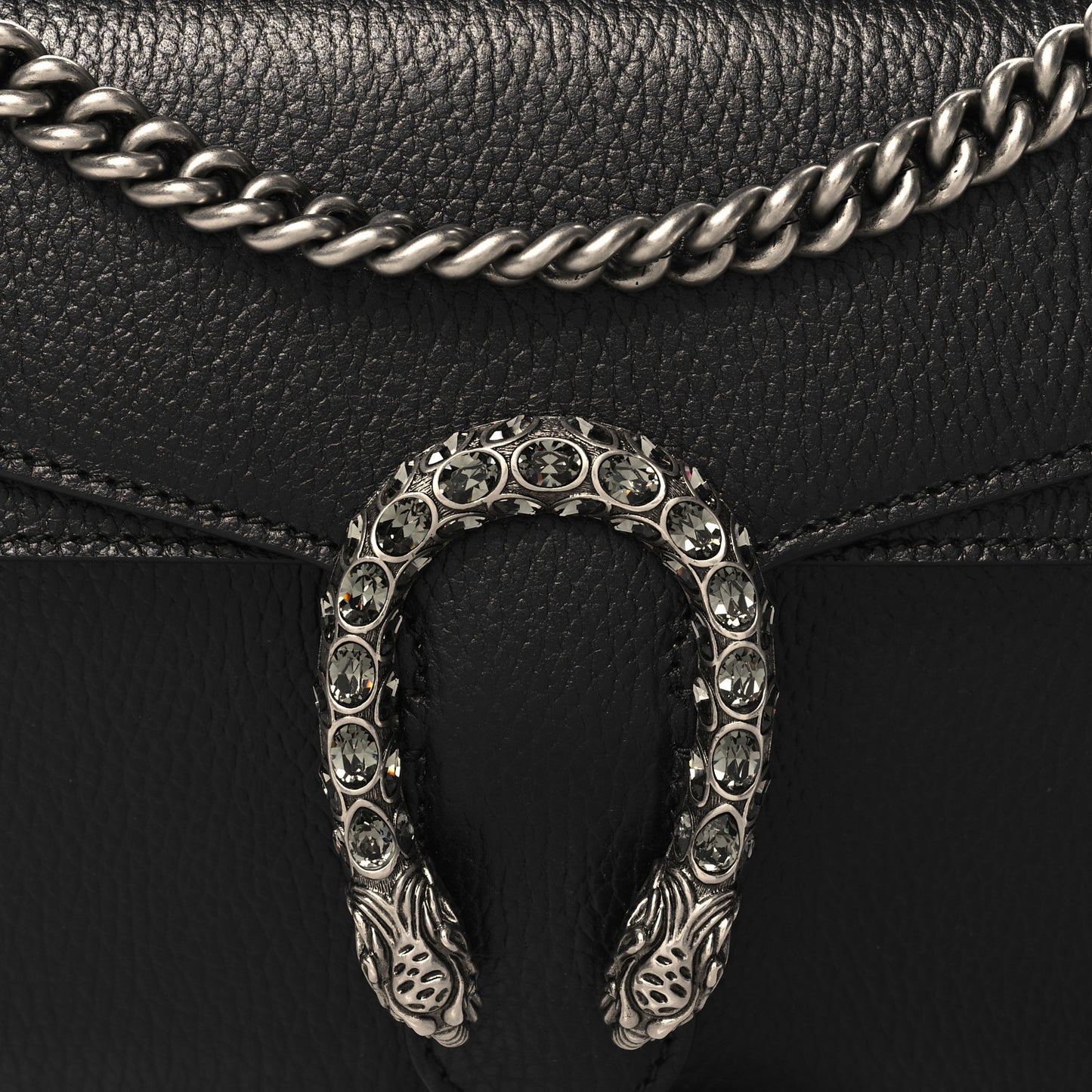 Pebbled Calfskin Small Dionysus Shoulder Bag Black
