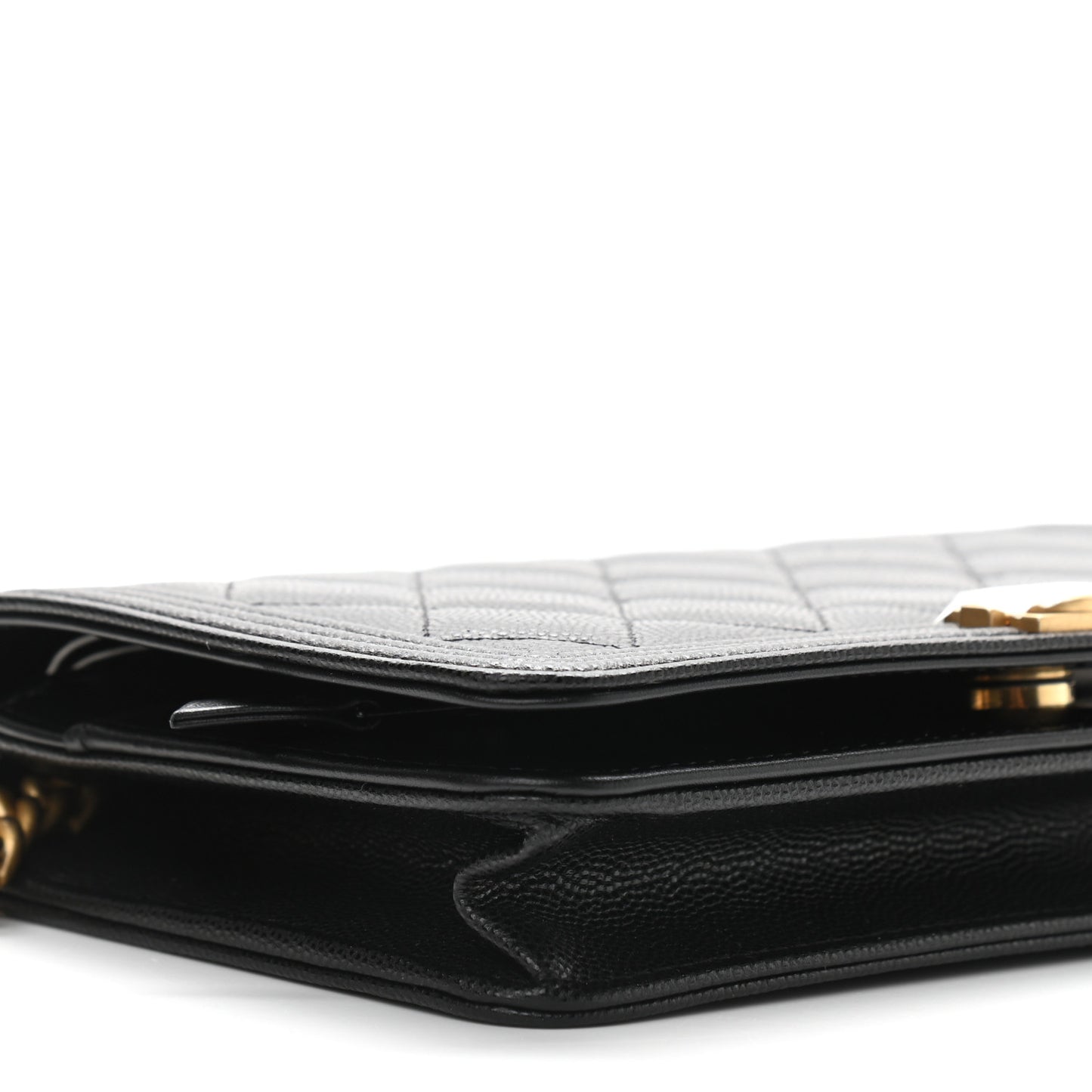 Caviar Quilted Boy Wallet On Chain WOC Black
