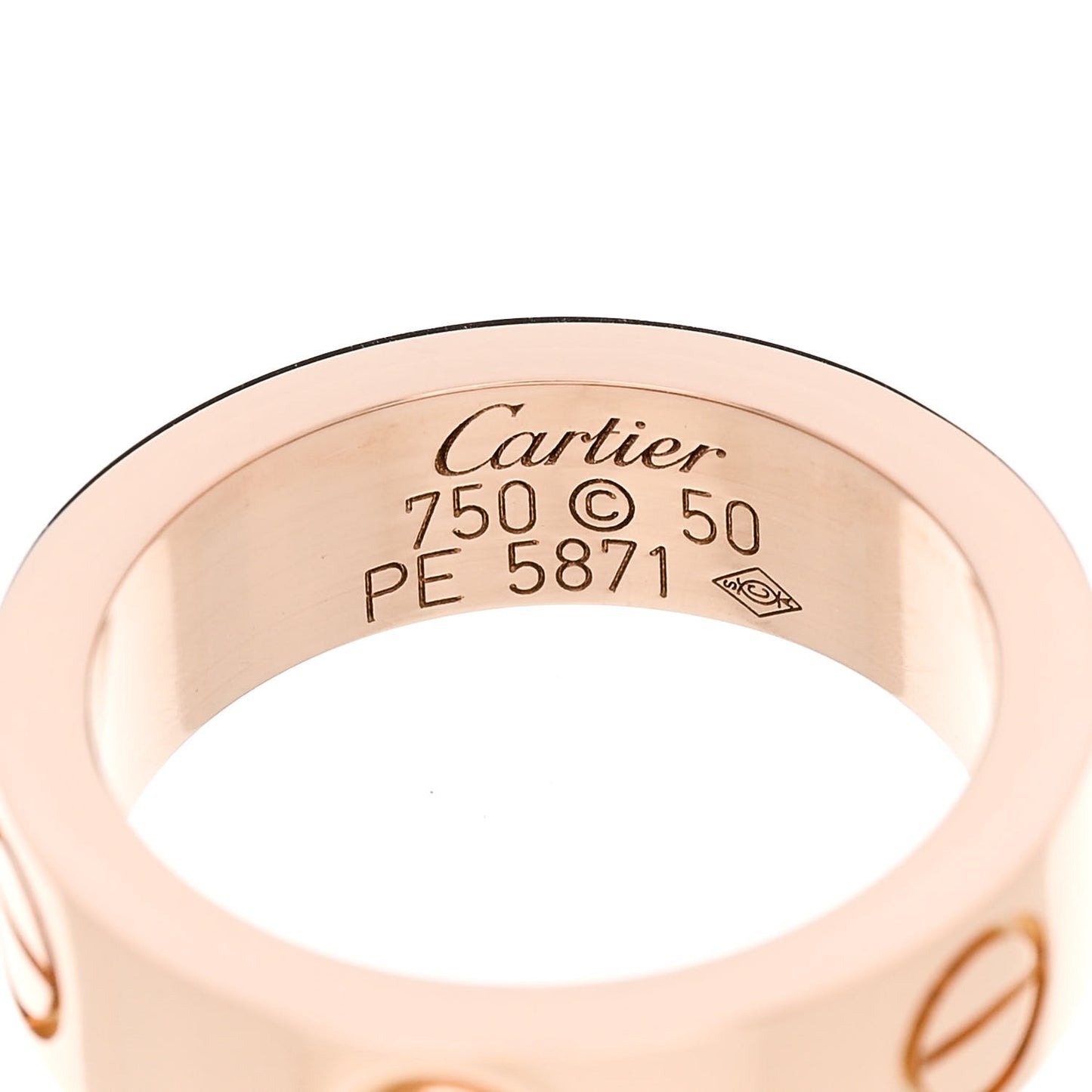 18K Pink Gold Pink Sapphire 5.5mm LOVE Ring 50 5.25
