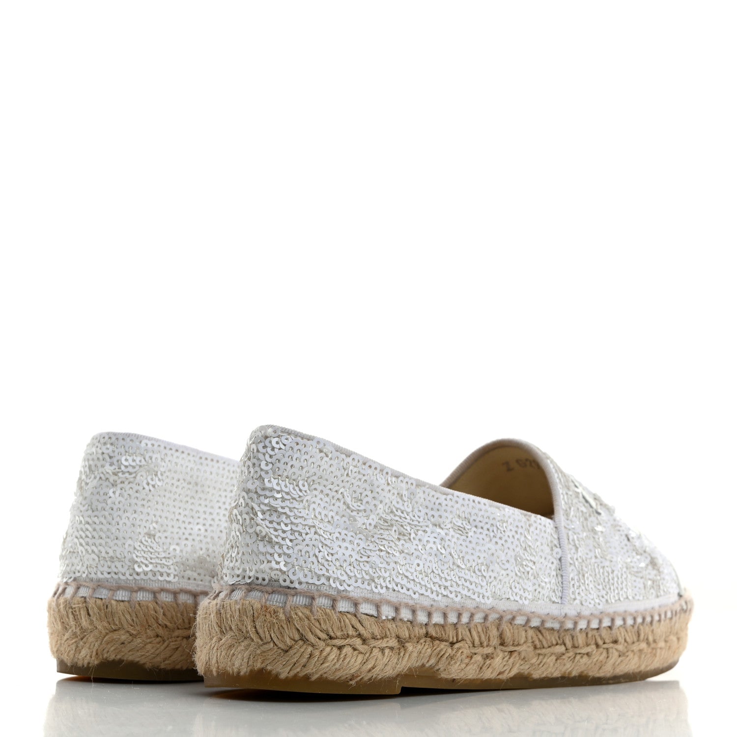 Chanel Patent Sequin CC Espadrilles 36 White 4 of 8