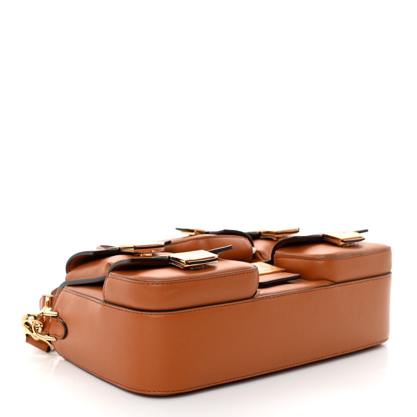 Shiny Nappa Multipocket Baguette Brandy