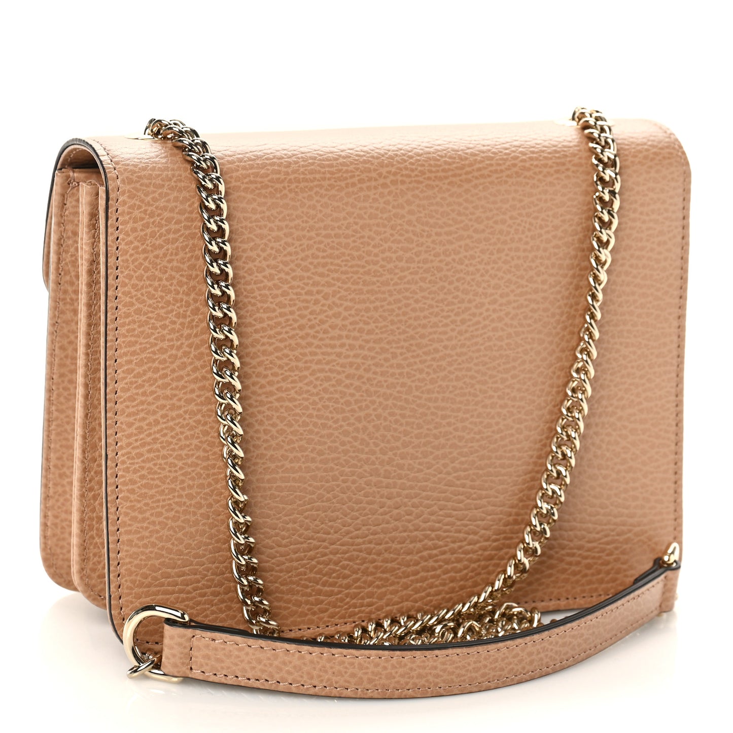 Dollar Calfskin Small Interlocking G Shoulder Bag Camelia