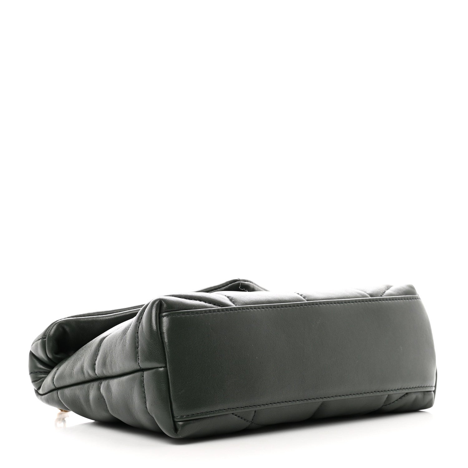 Saint Laurent Lambskin Quilted Toy Loulou Puffer Monogram Chain Satchel Verte Fonce 4 of 11