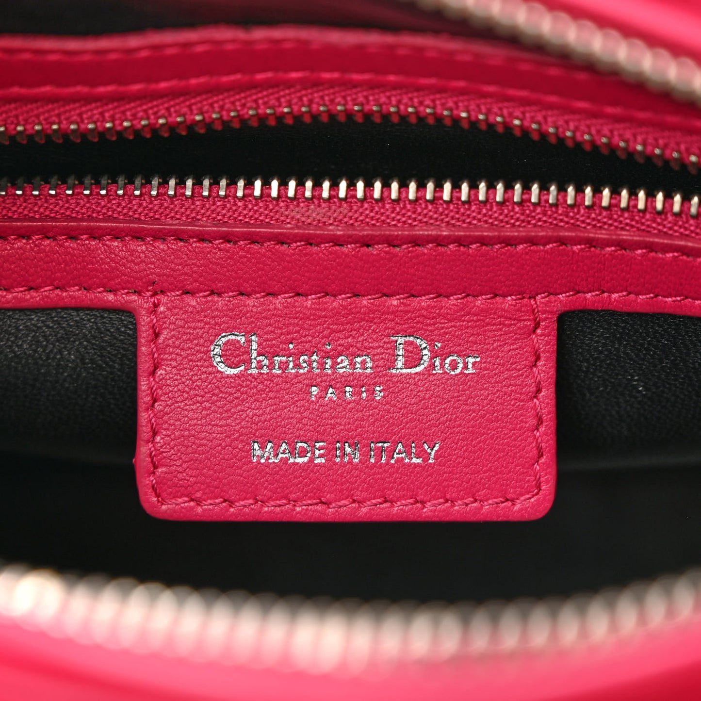 Lambskin Cannage Medium Tri-Color Lady Dior Fuchsia Anemone Black