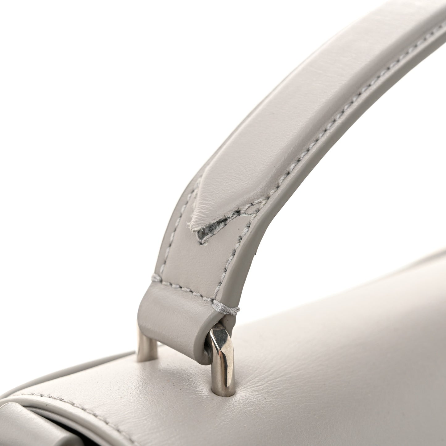 High Gloss Calfskin Lana Top Handle Pale Grey