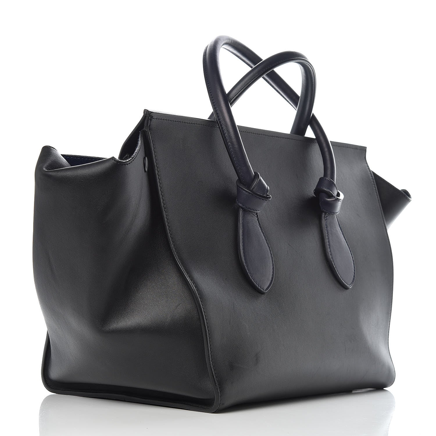 Celine Smooth Calfskin Large Bi-Color Tie Knot Tote Black Navy 3 of 20