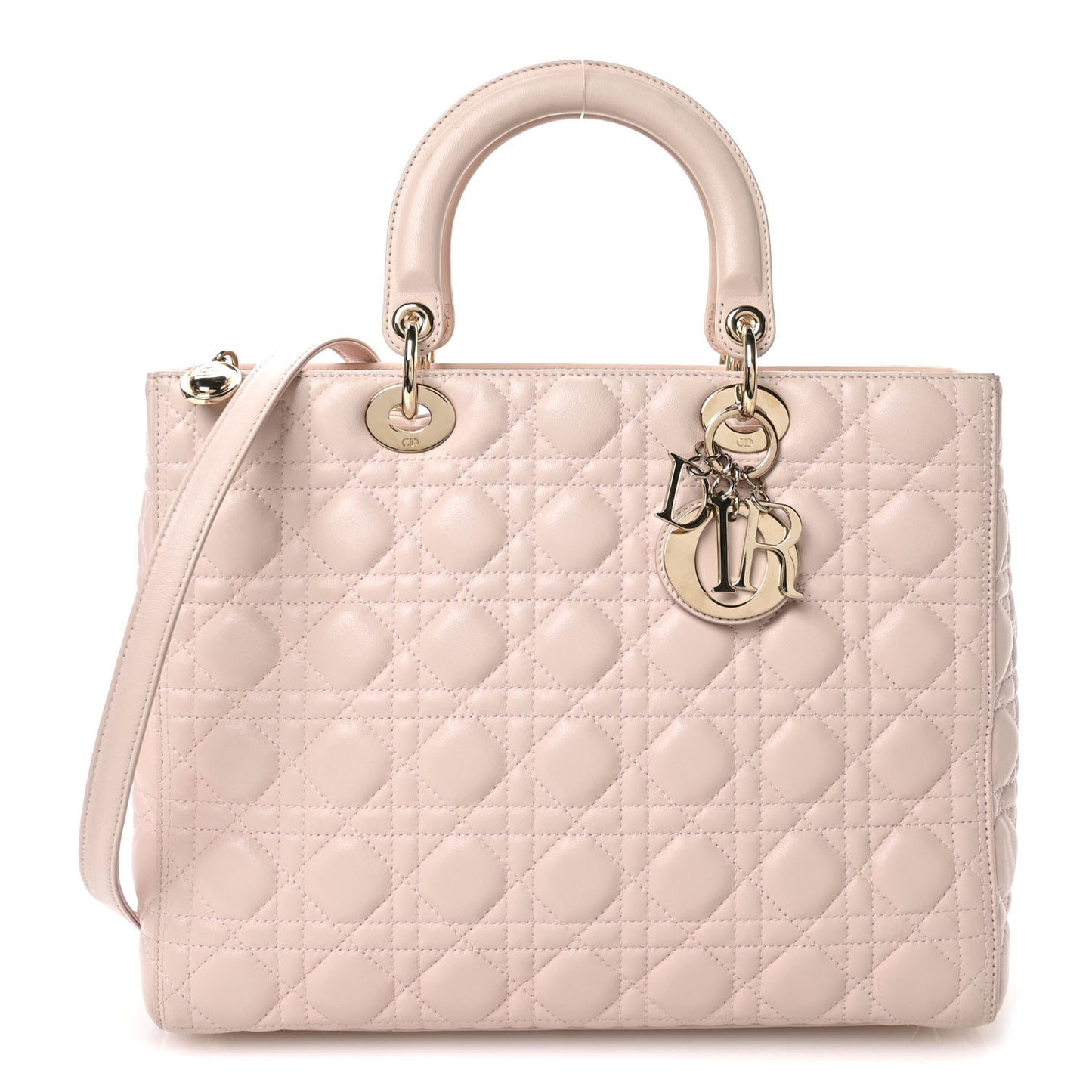 Lambskin Cannage Large Lady Dior Light Pink