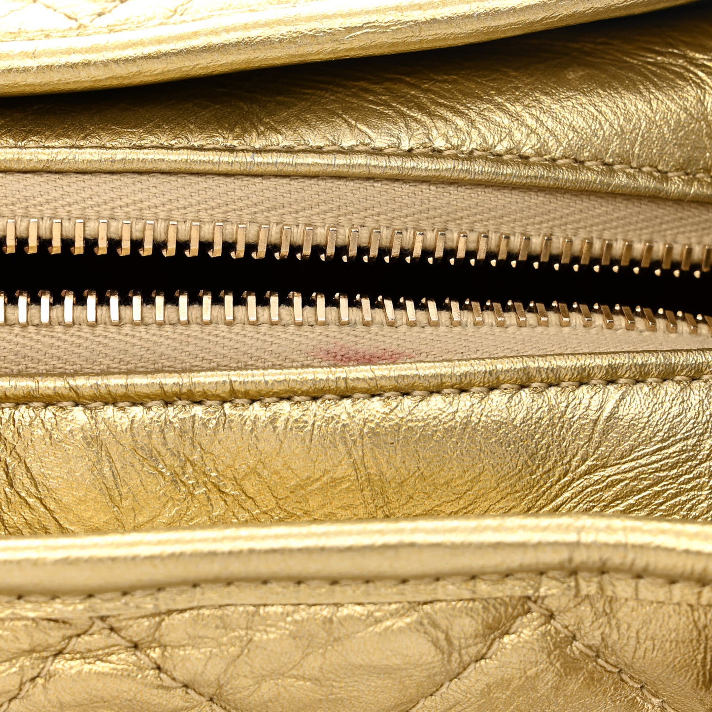 Metallic Lambskin Calfskin Quilted Medium Gabrielle Hobo Gold