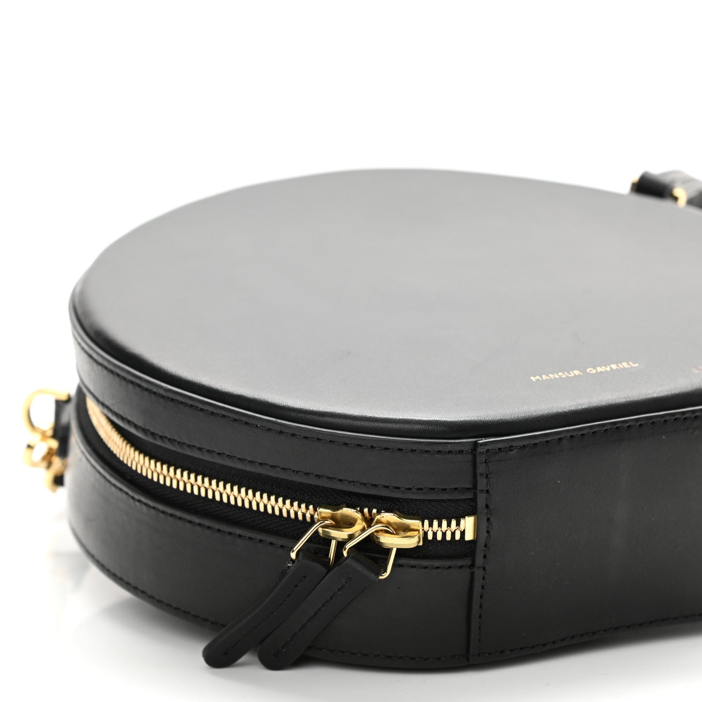 Calfskin Circle Crossbody Bag Black