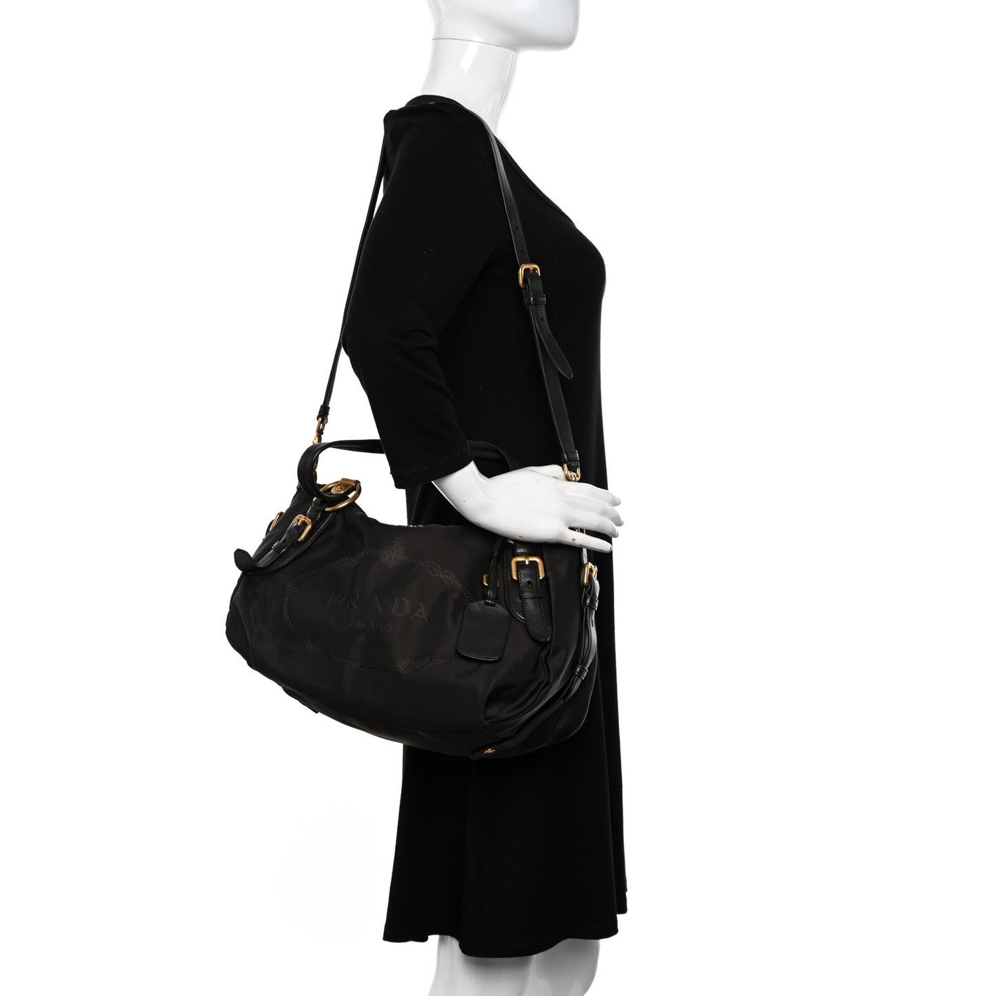 Tessuto Nylon Jacquard Logo Aviator Satchel