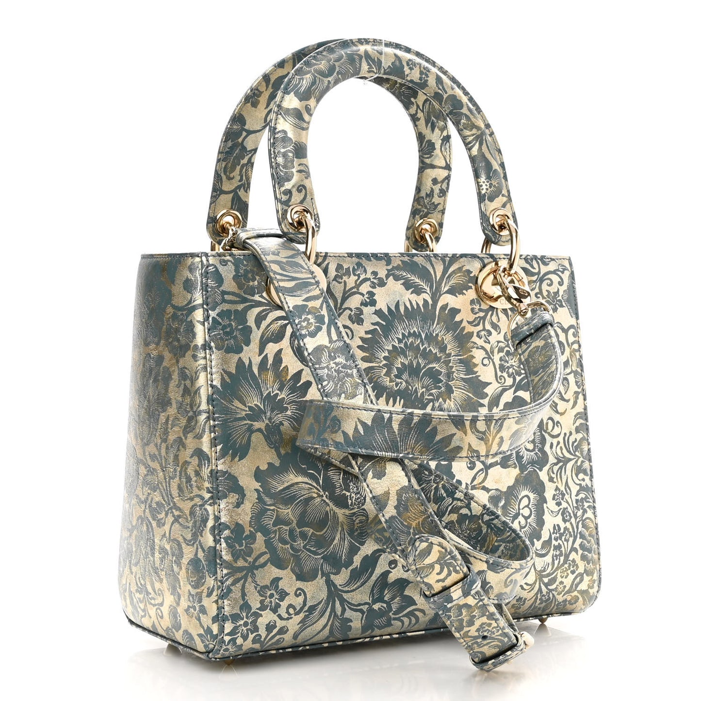 Metallic Calfskin Medium Brocart Lady Dior Multicolor